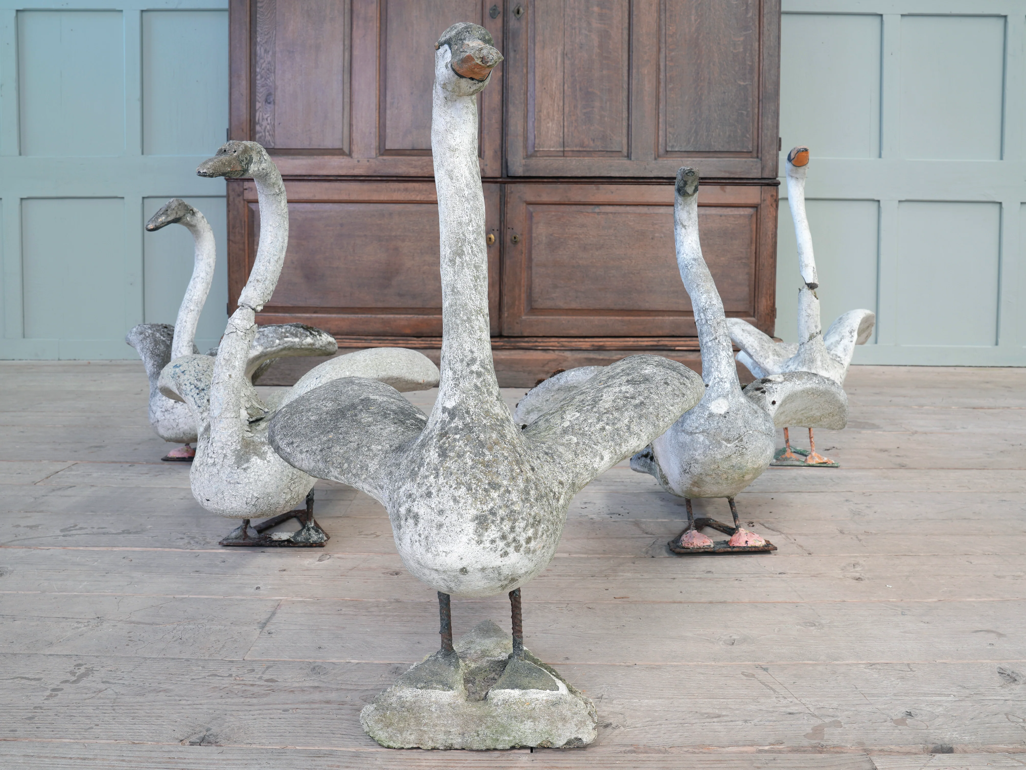 A Bevy of Composition Stone Swans - Image 10