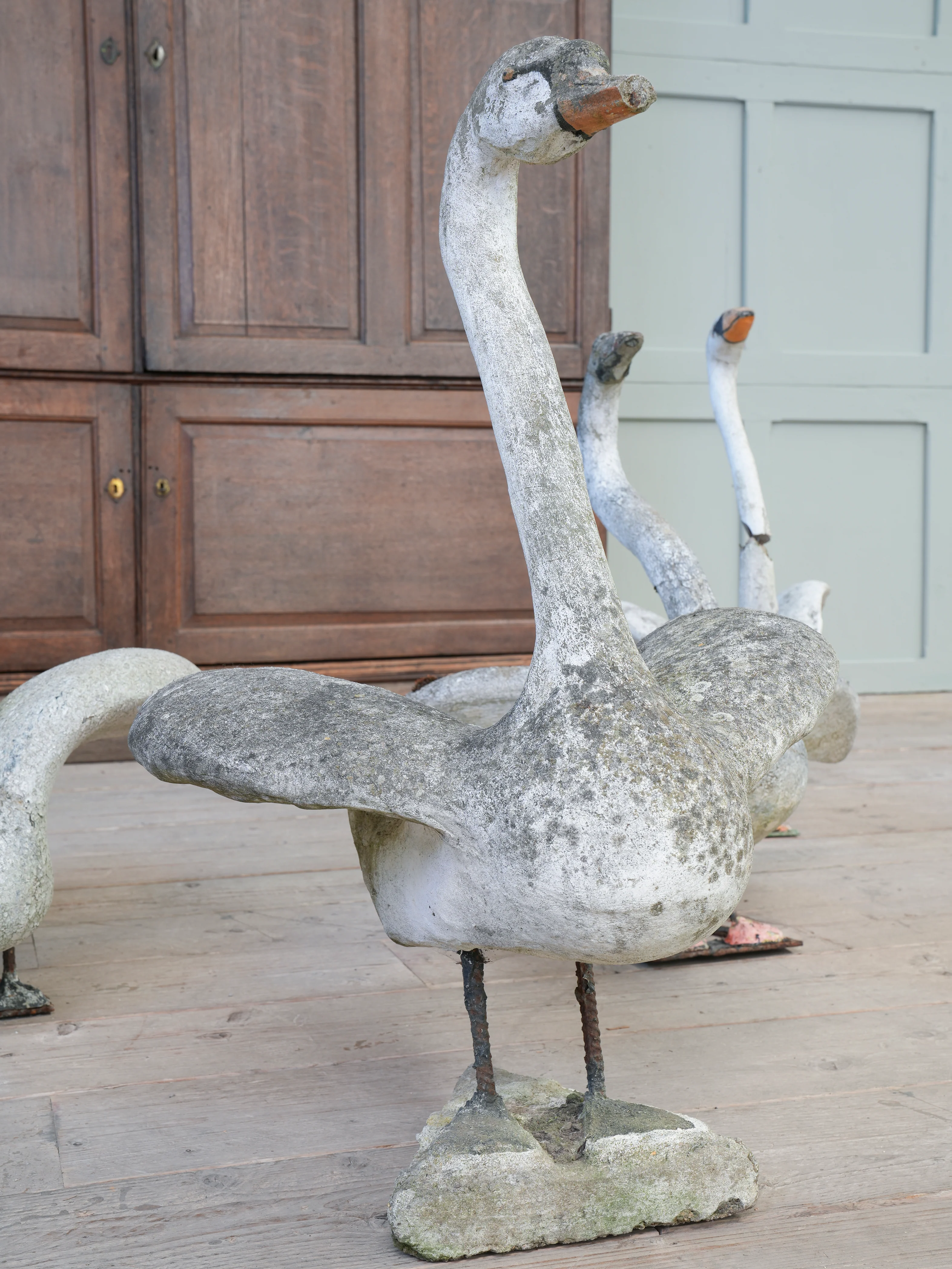 A Bevy of Composition Stone Swans - Image 11