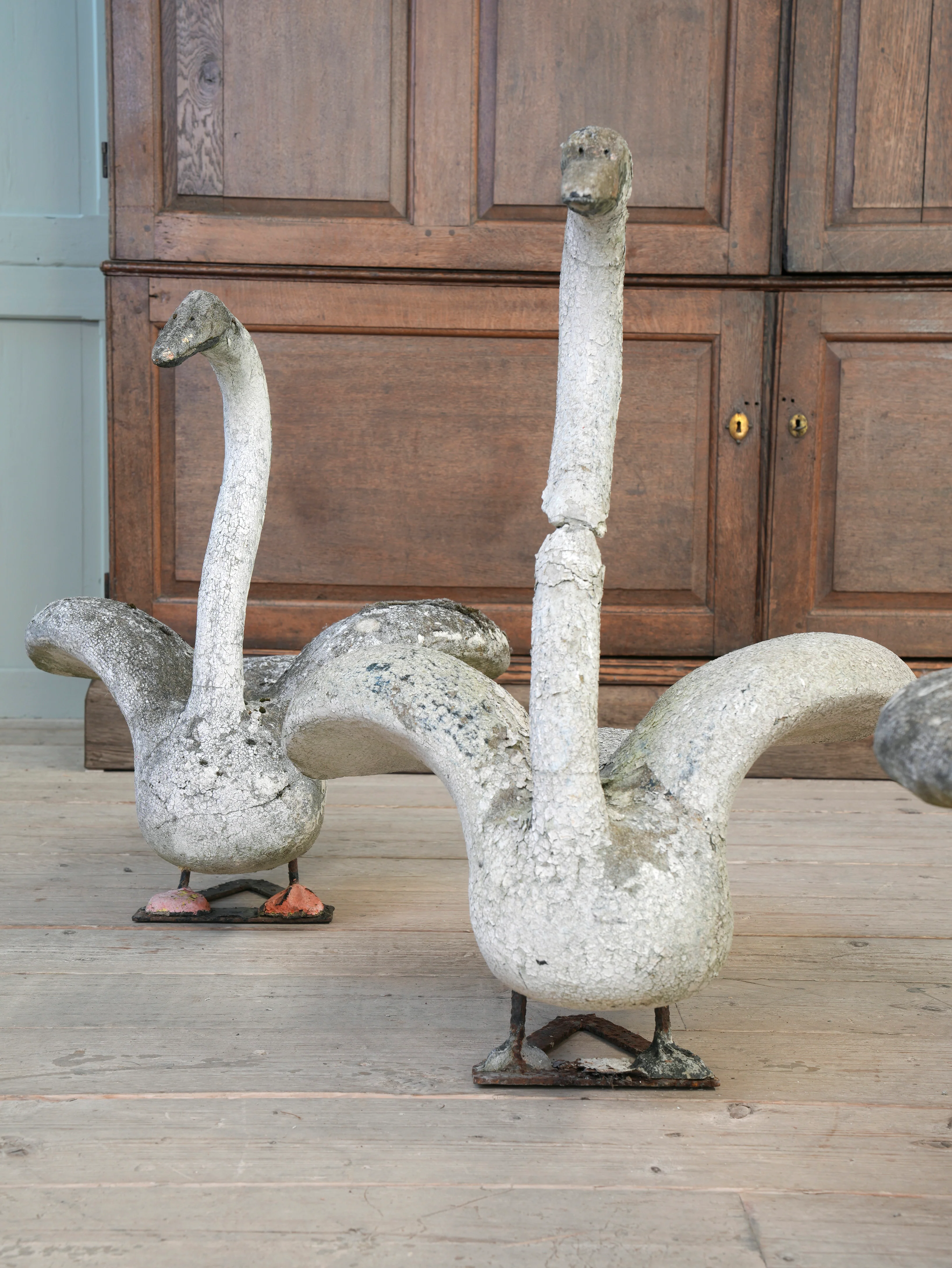A Bevy of Composition Stone Swans - Image 12