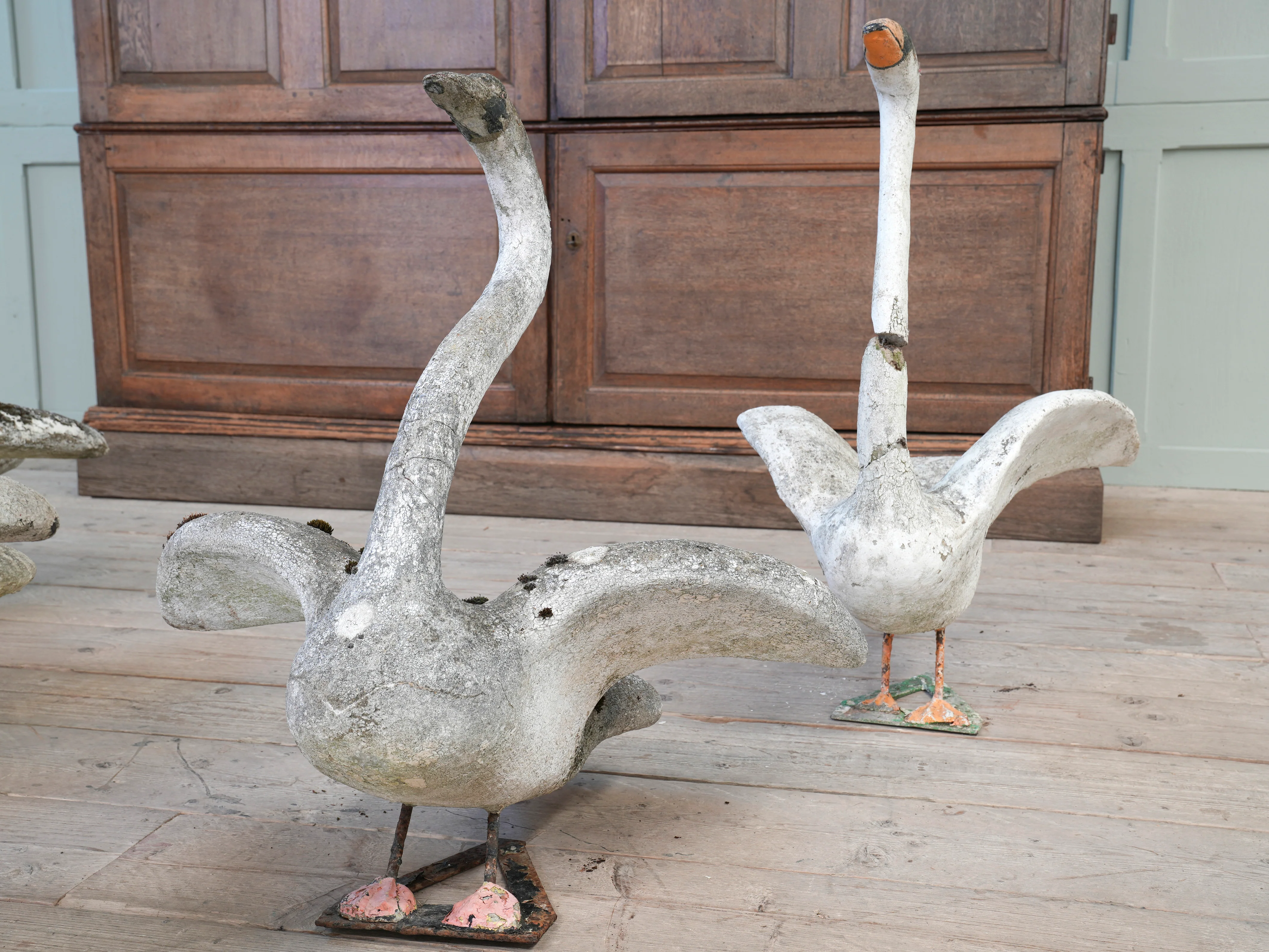 A Bevy of Composition Stone Swans - Image 14
