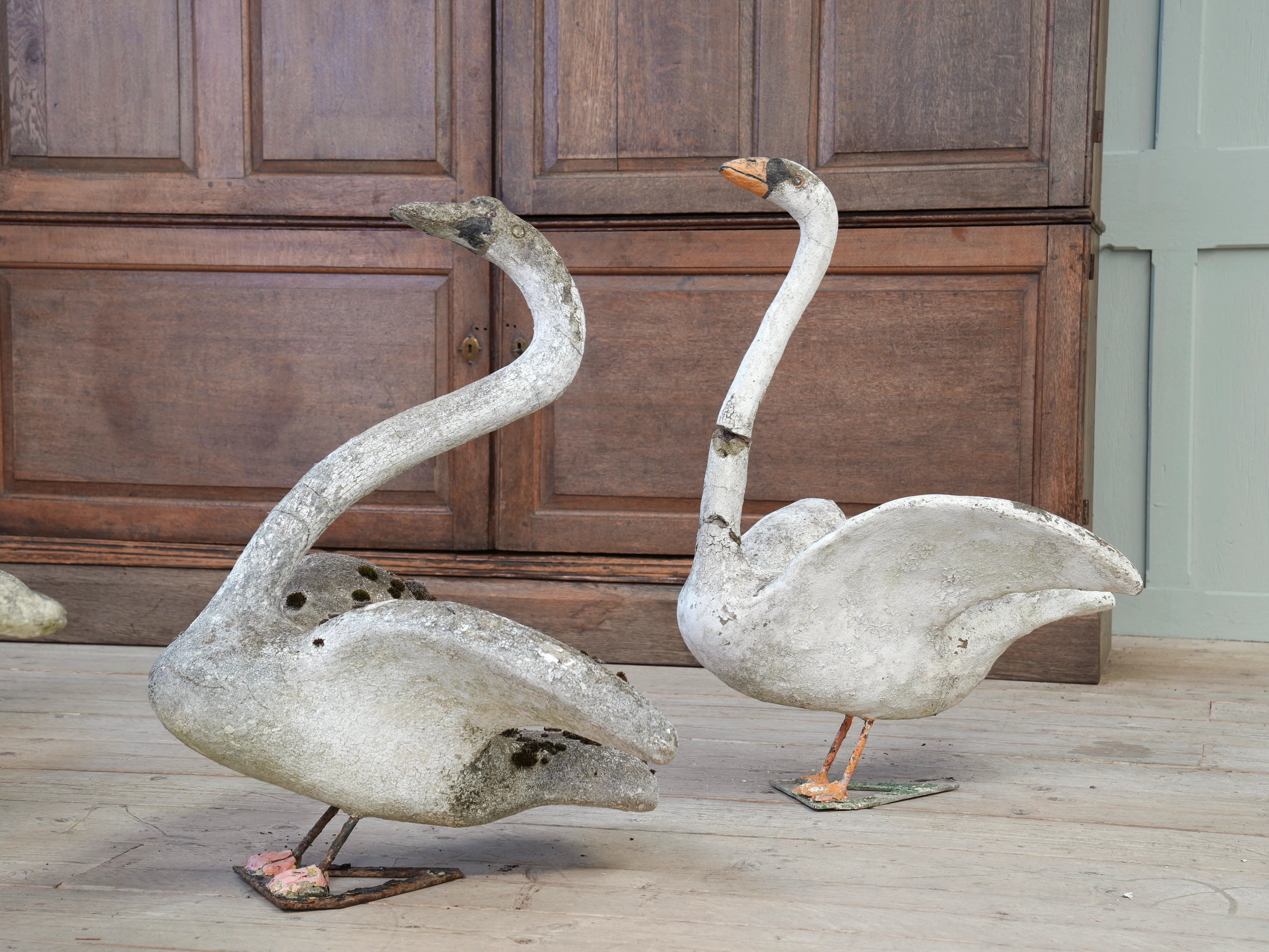 A Bevy of Composition Stone Swans - Image 15