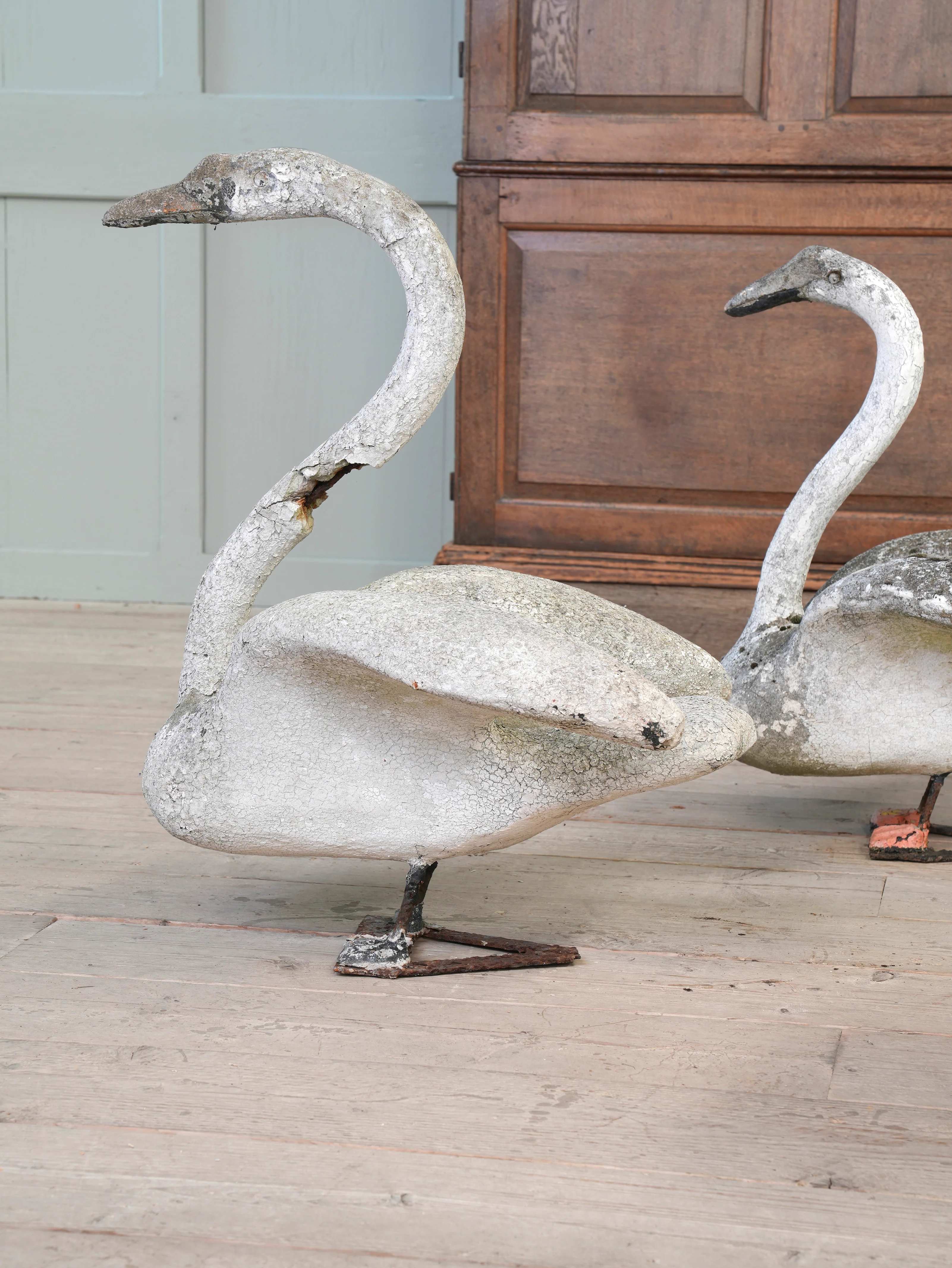 A Bevy of Composition Stone Swans - Image 25