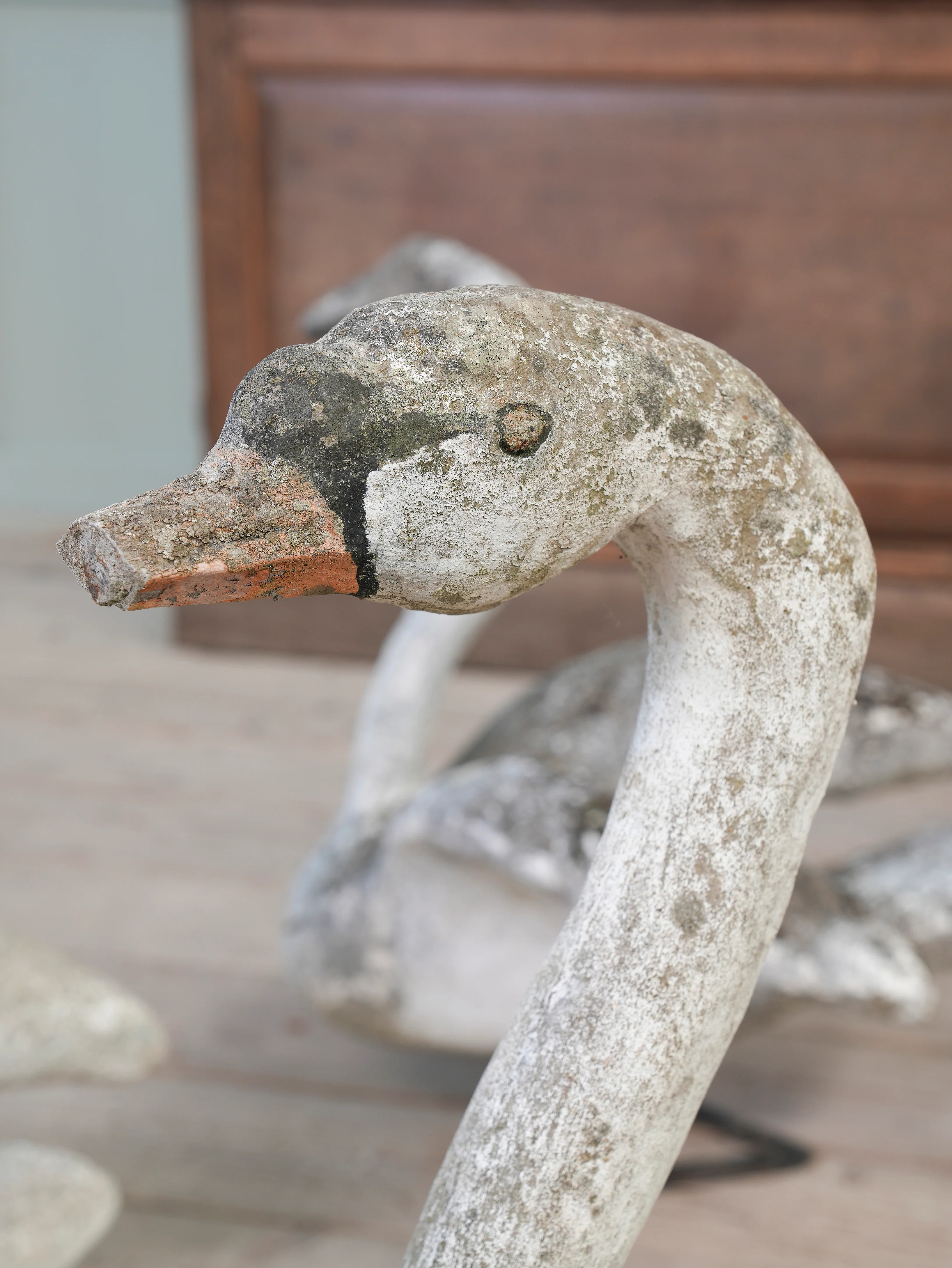 A Bevy of Composition Stone Swans - Image 26