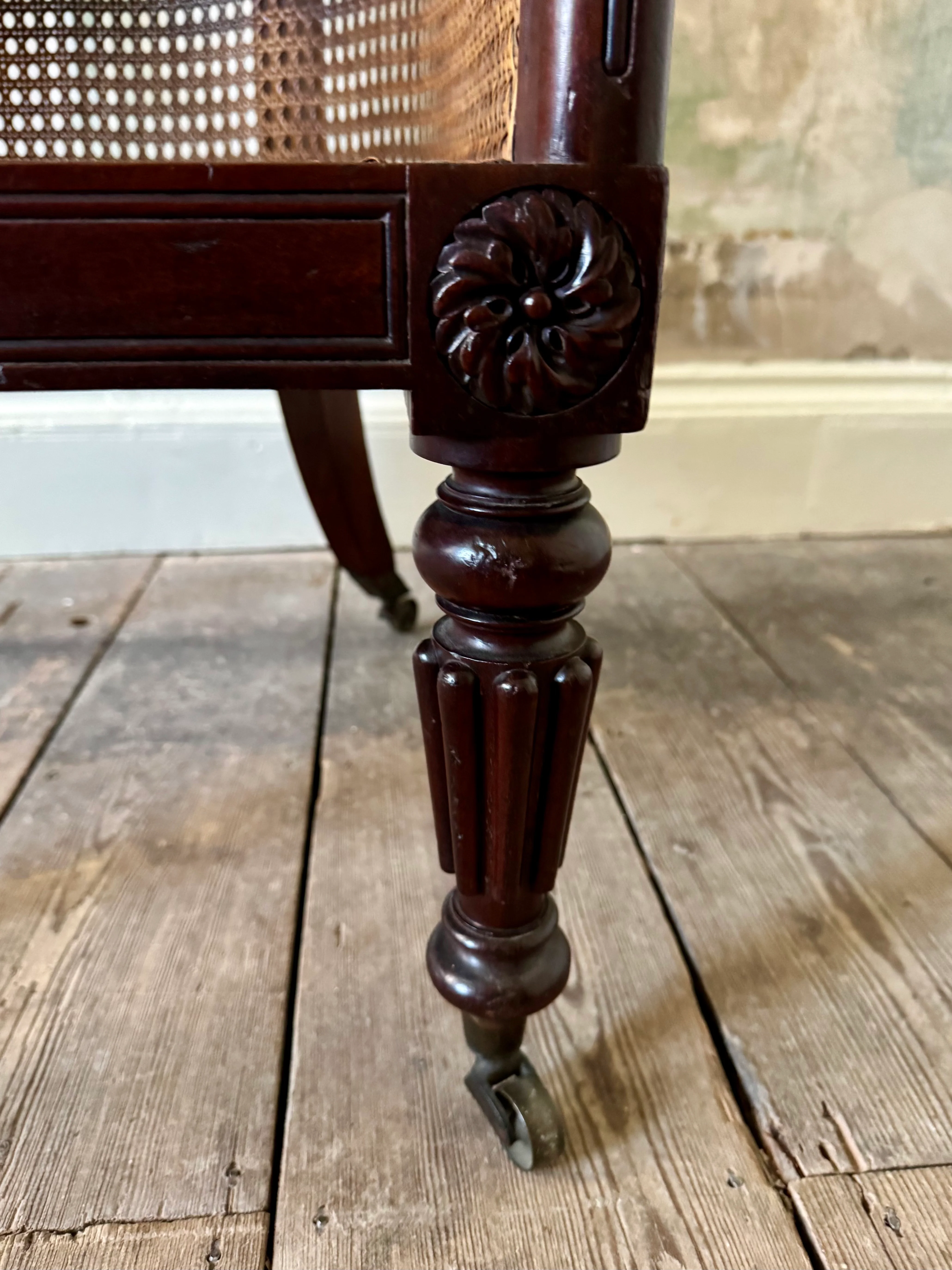 A Regency Mahogany Bergere Armchair Attributed to George Bullock - Image 10