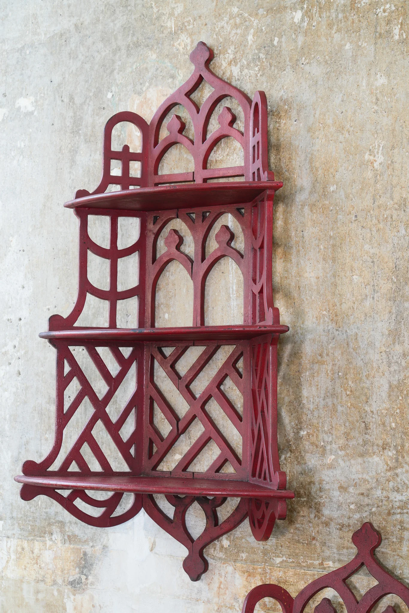 A Pair of Chinese Chippendale Hanging Shelves - Image 9