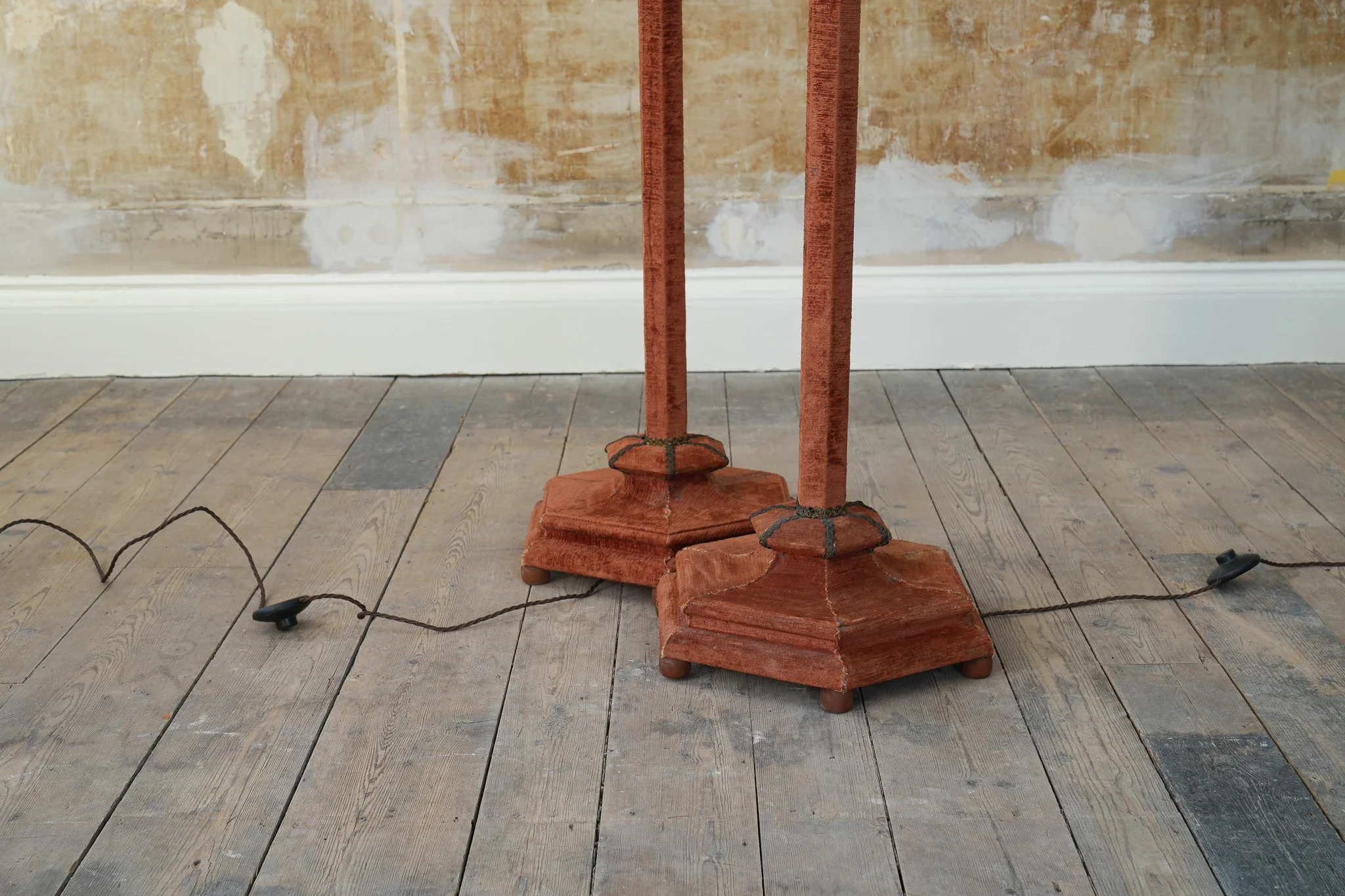 A Pair of Velvet Floor Lamps - Image 9