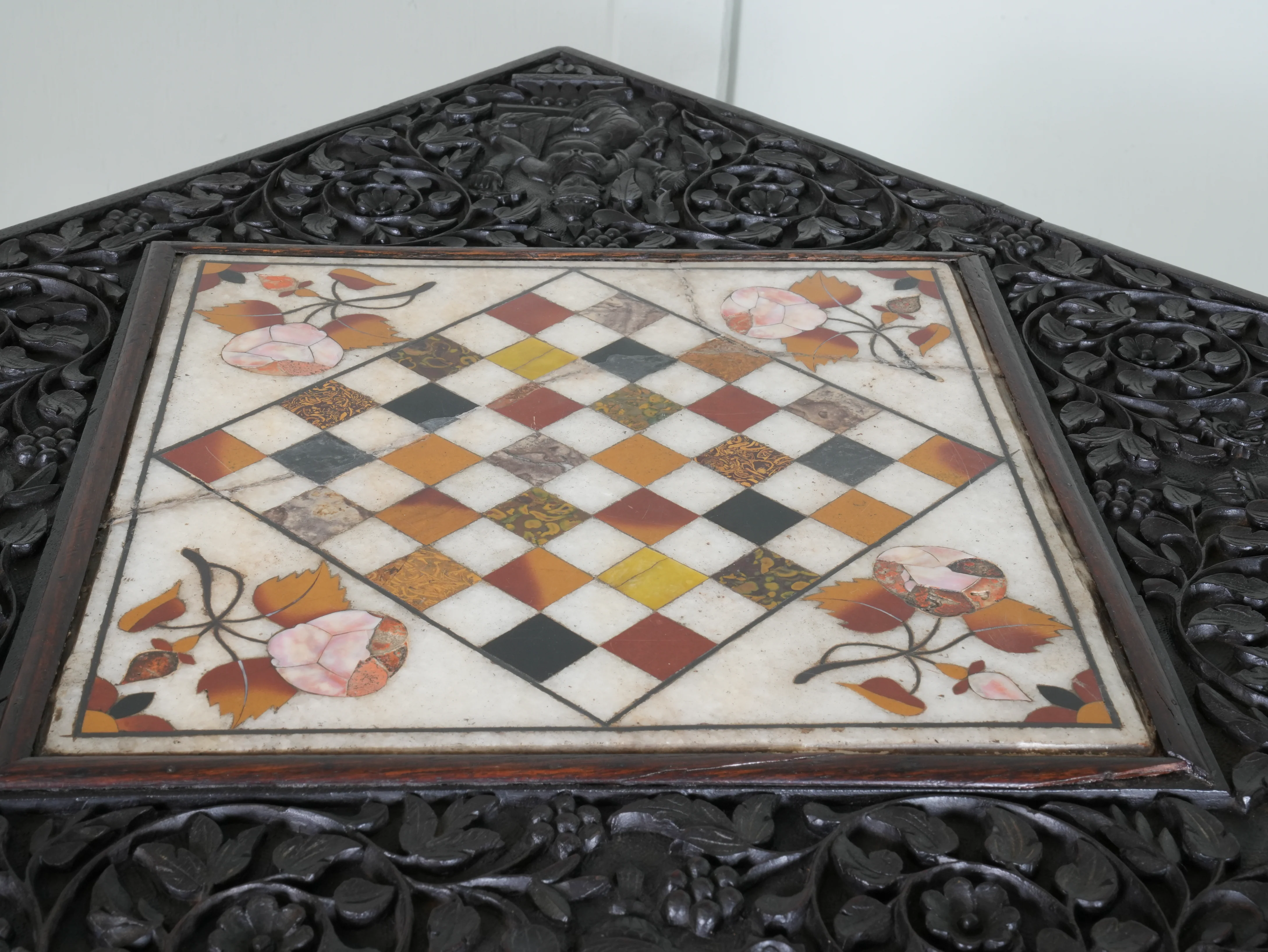 A Carved Rosewood & Pietra Dura Occasional Table - Image 7