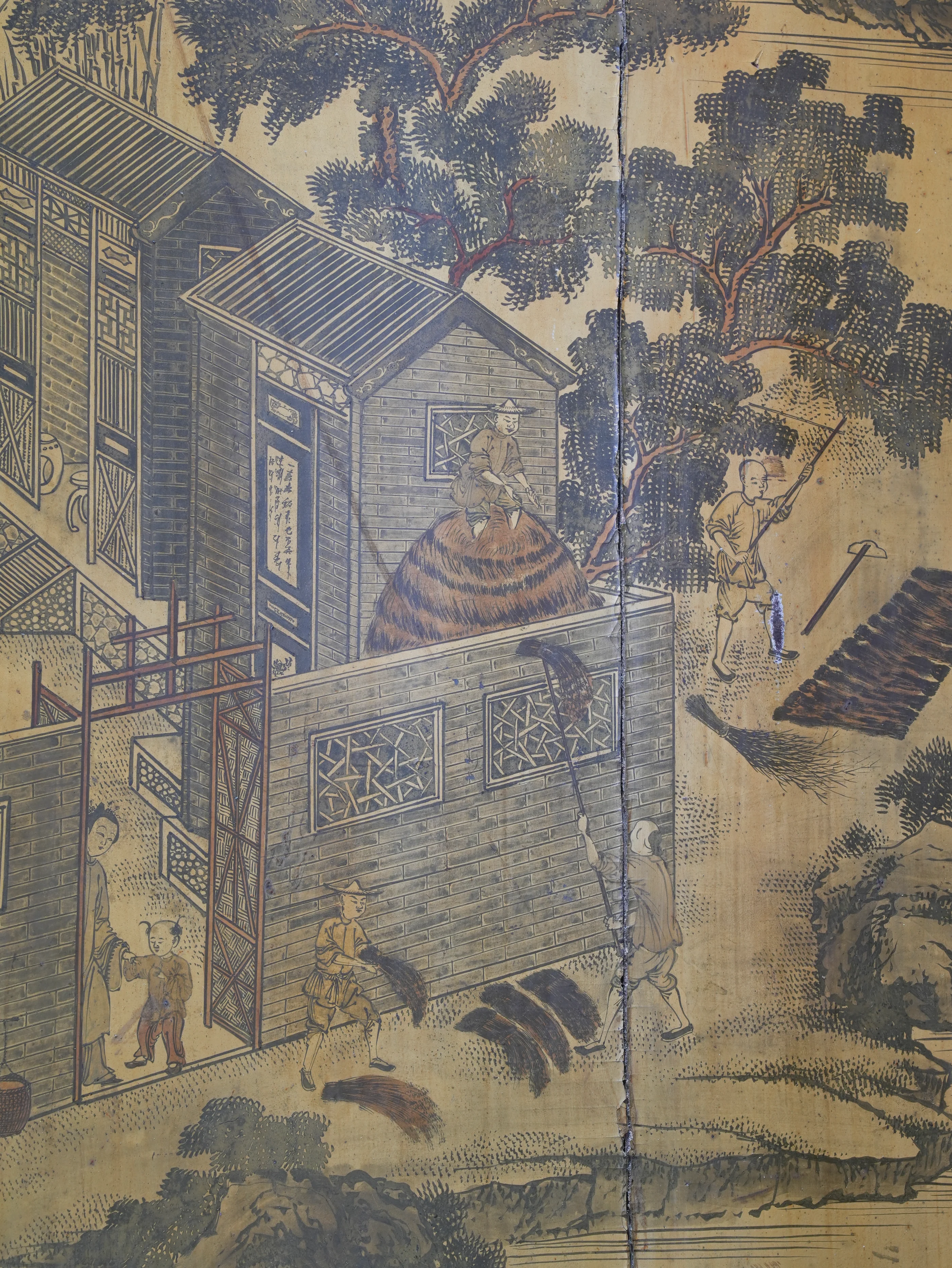 A Regency Eight-Fold Lacquered Room Screen - Image 17