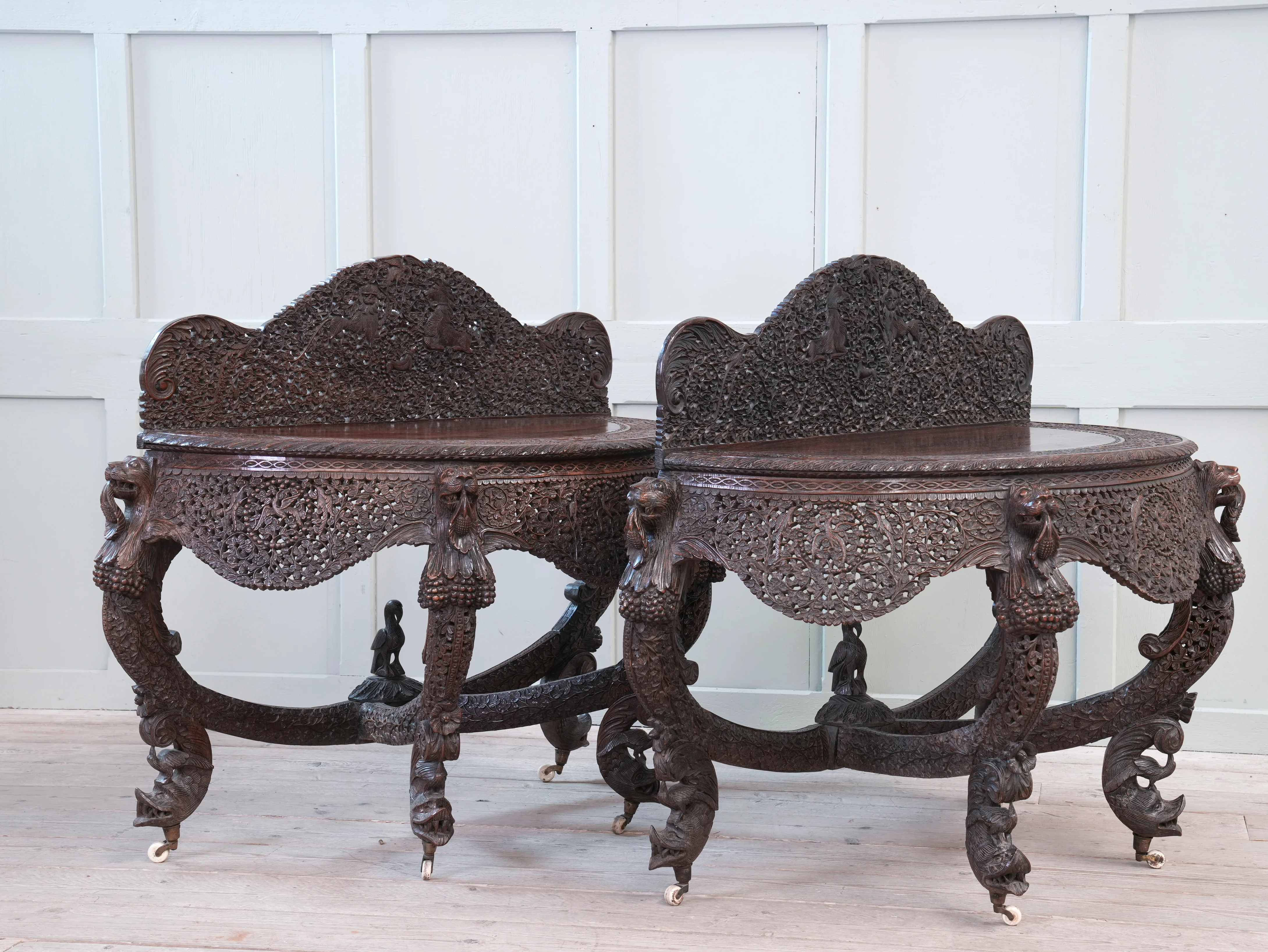 A Pair of 19th Century Anglo Indian Console Tables - Image 19