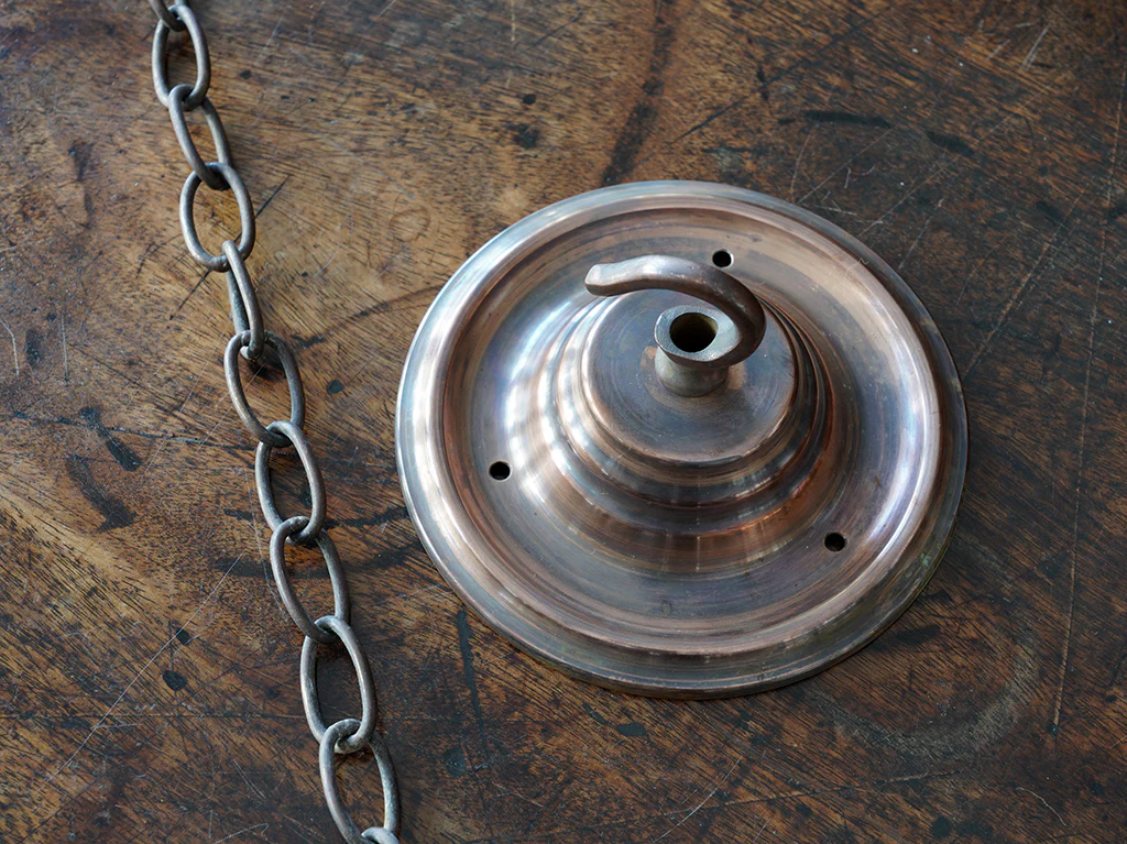 The Grace Opaline Glass Pendant Light in Patinated Copper - Image 10