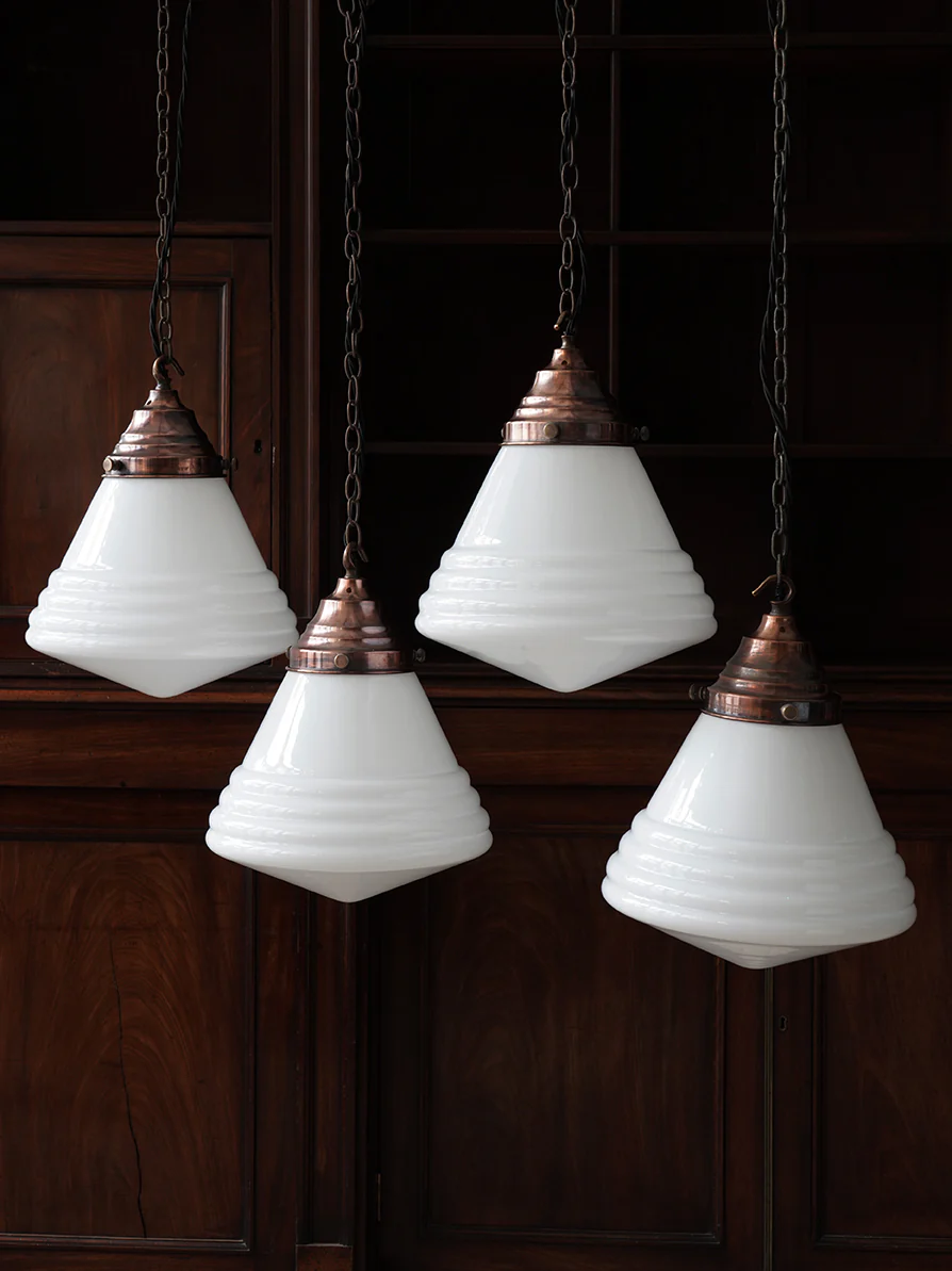 The Grace Opaline Glass Pendant Light in Patinated Copper - Image 2