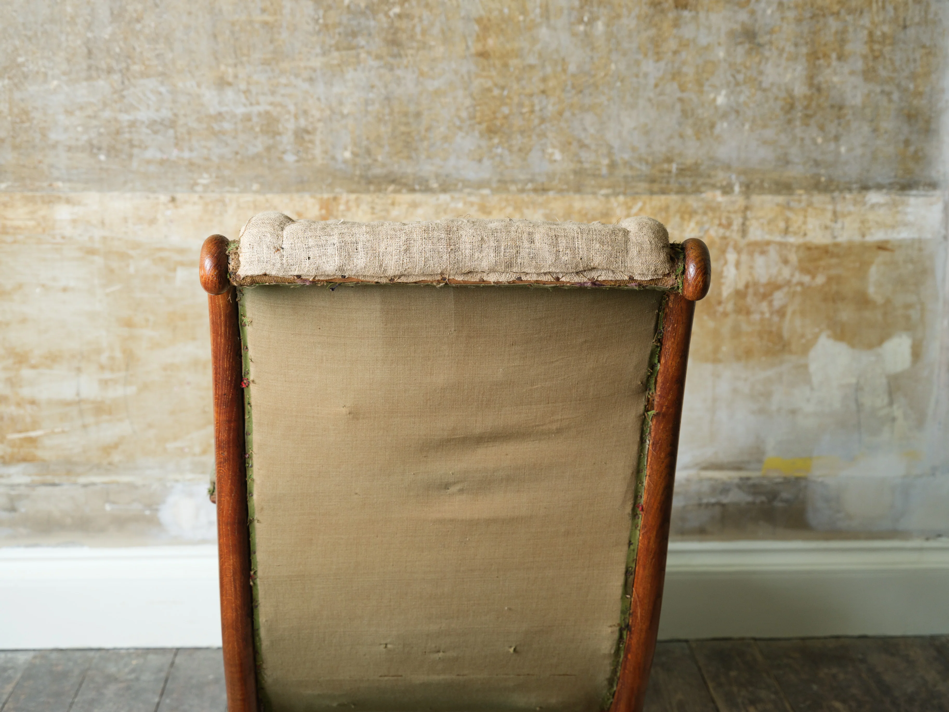 A 19th Century Upholstered Oak Armchair. - Image 8