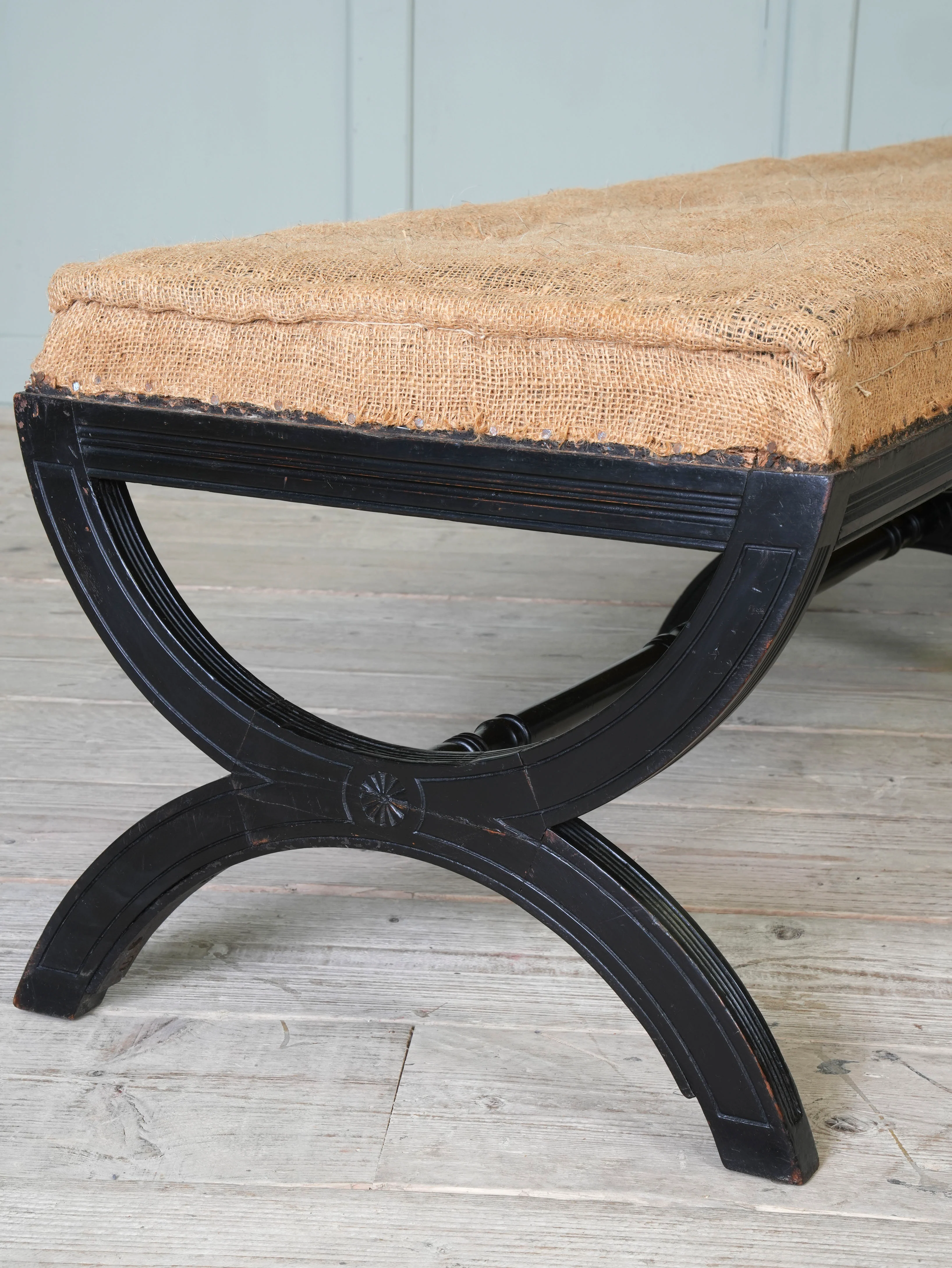An Aesthetic Movement Upholstered Bench - Image 4