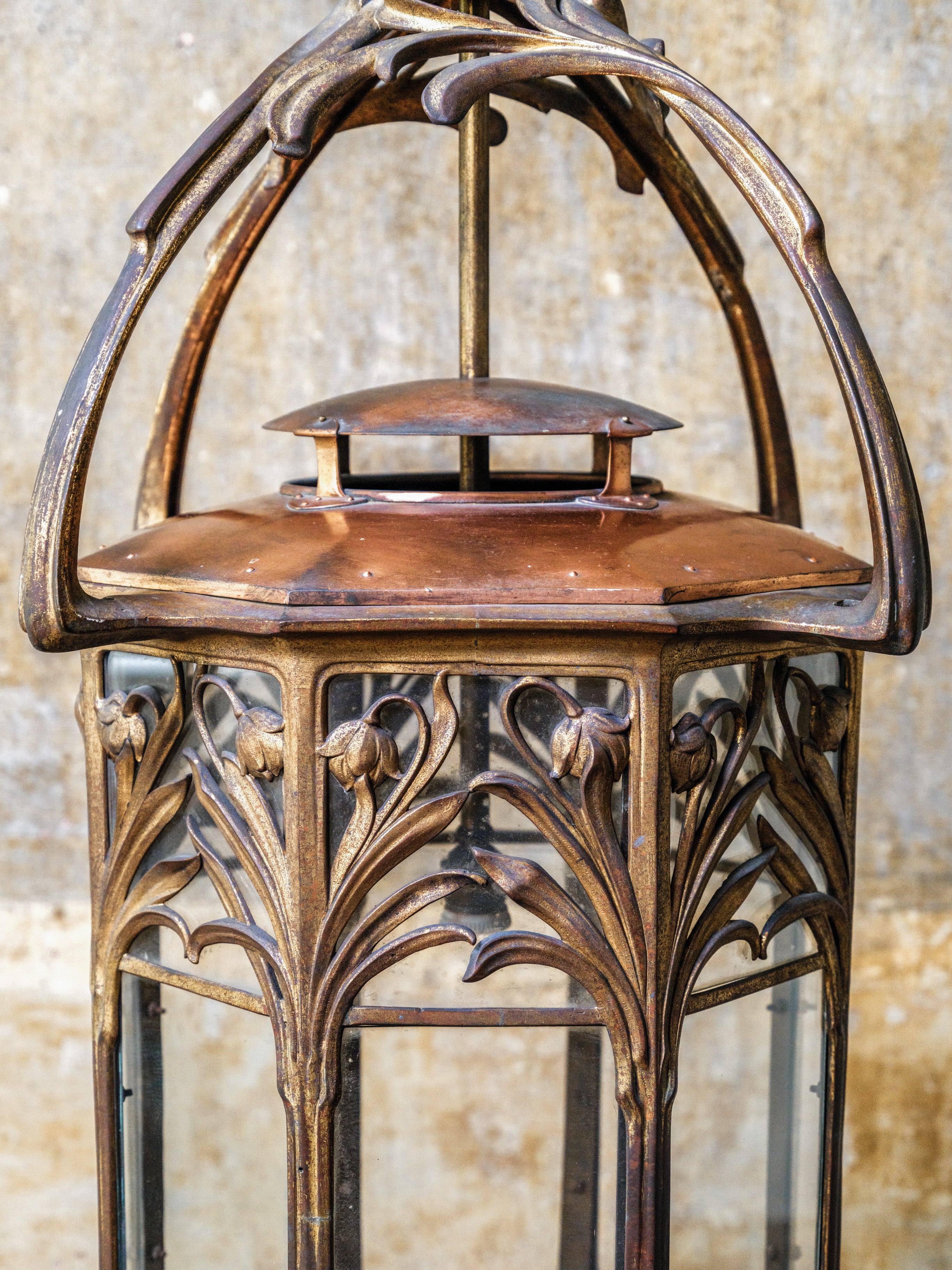 A Gilt Bronze Art Nouveau Lantern - Image 4