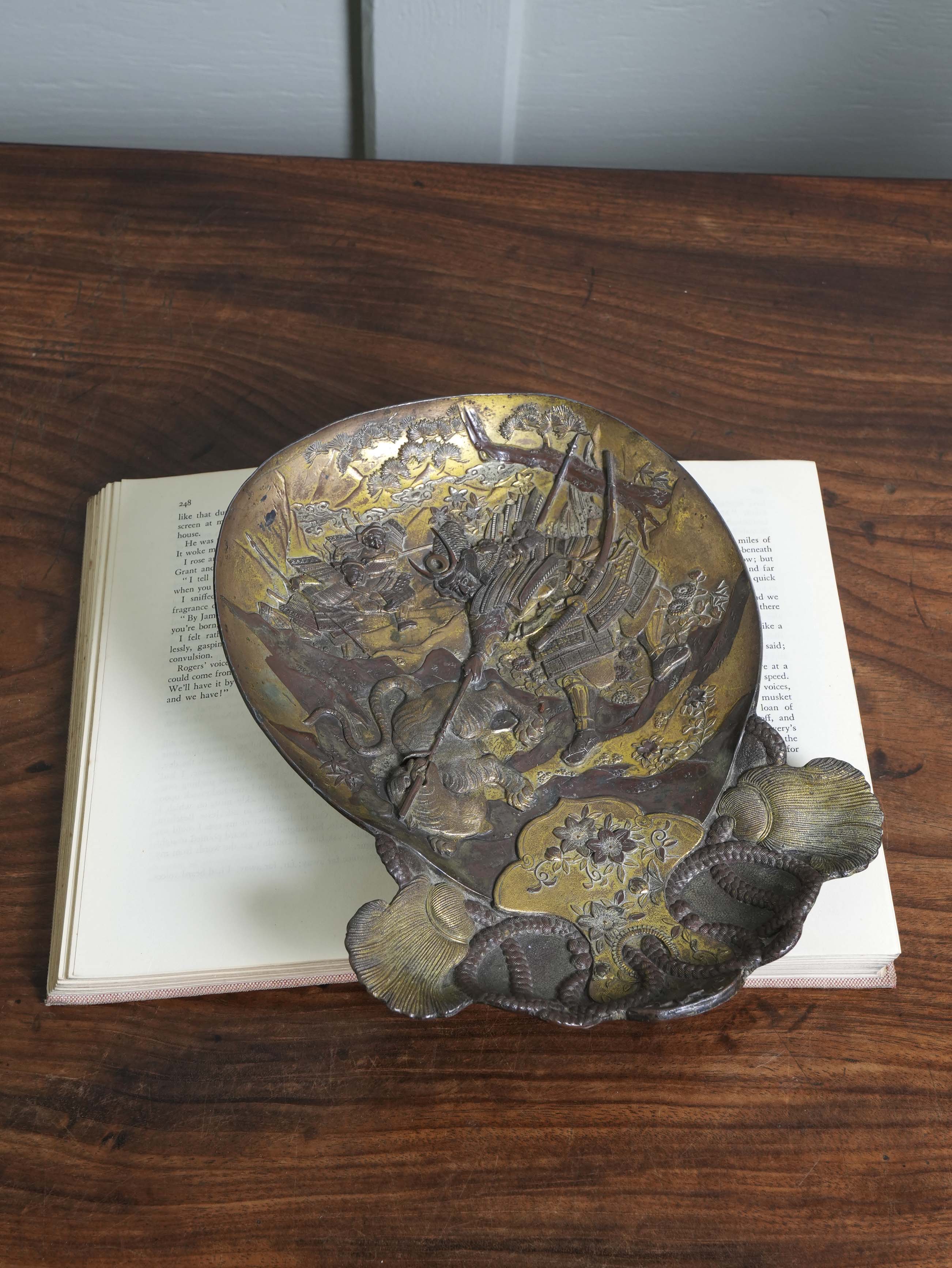 A Japanese Meiji Period Bronze Dish - Image 2