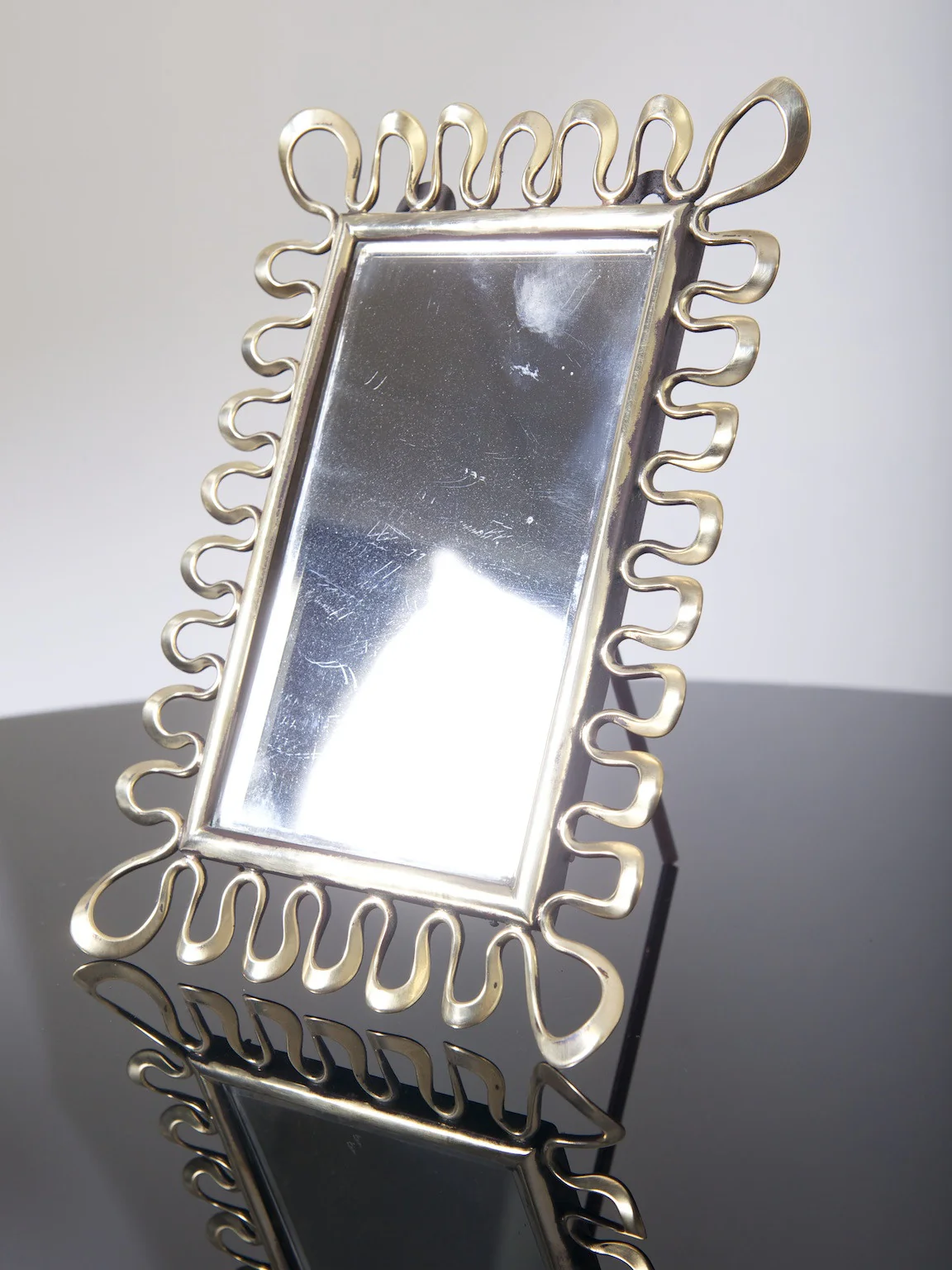 Brass Table Mirror - Image 4