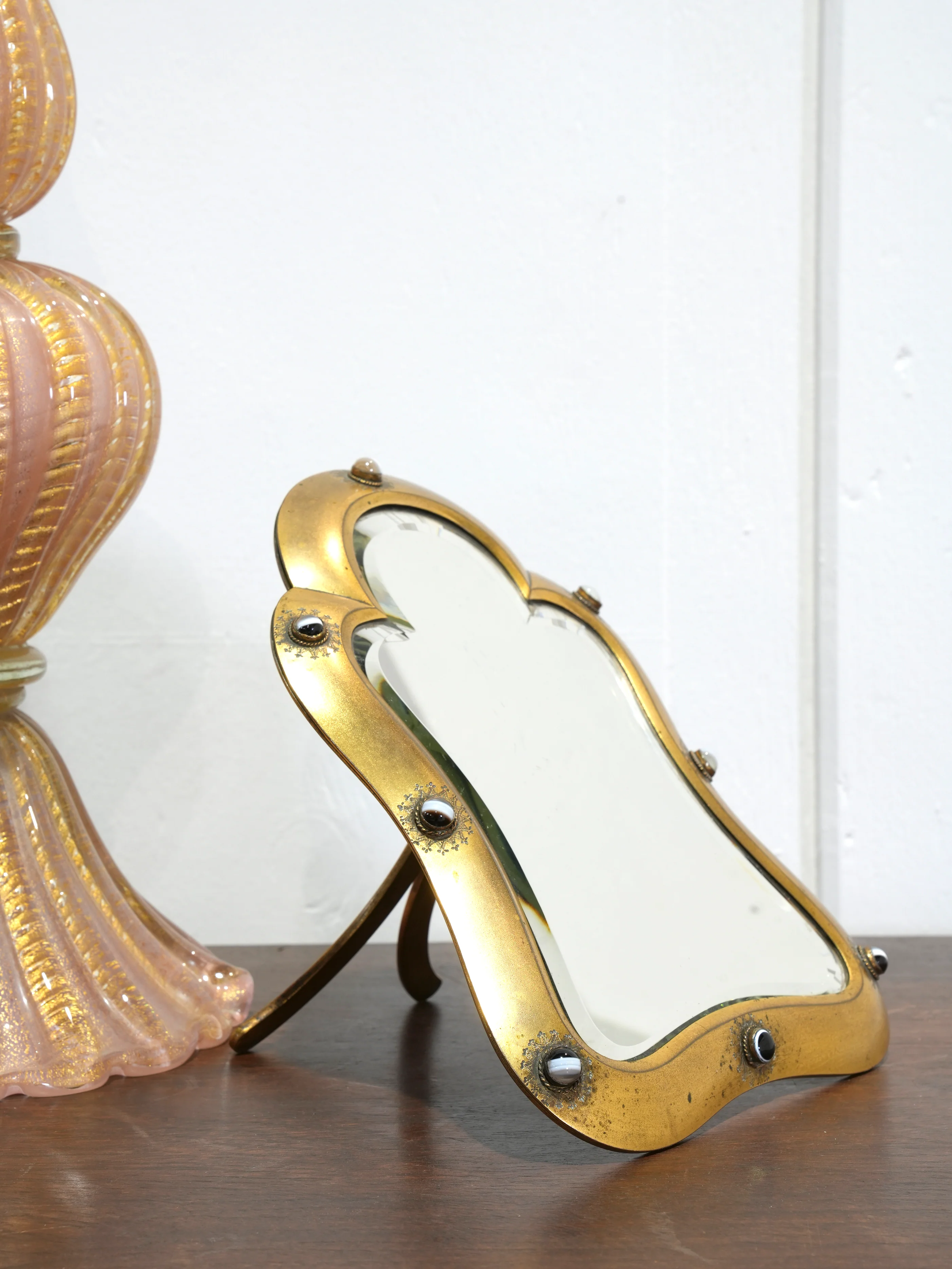 A 19th Century Brass Dressing Table Mirror - Image 4