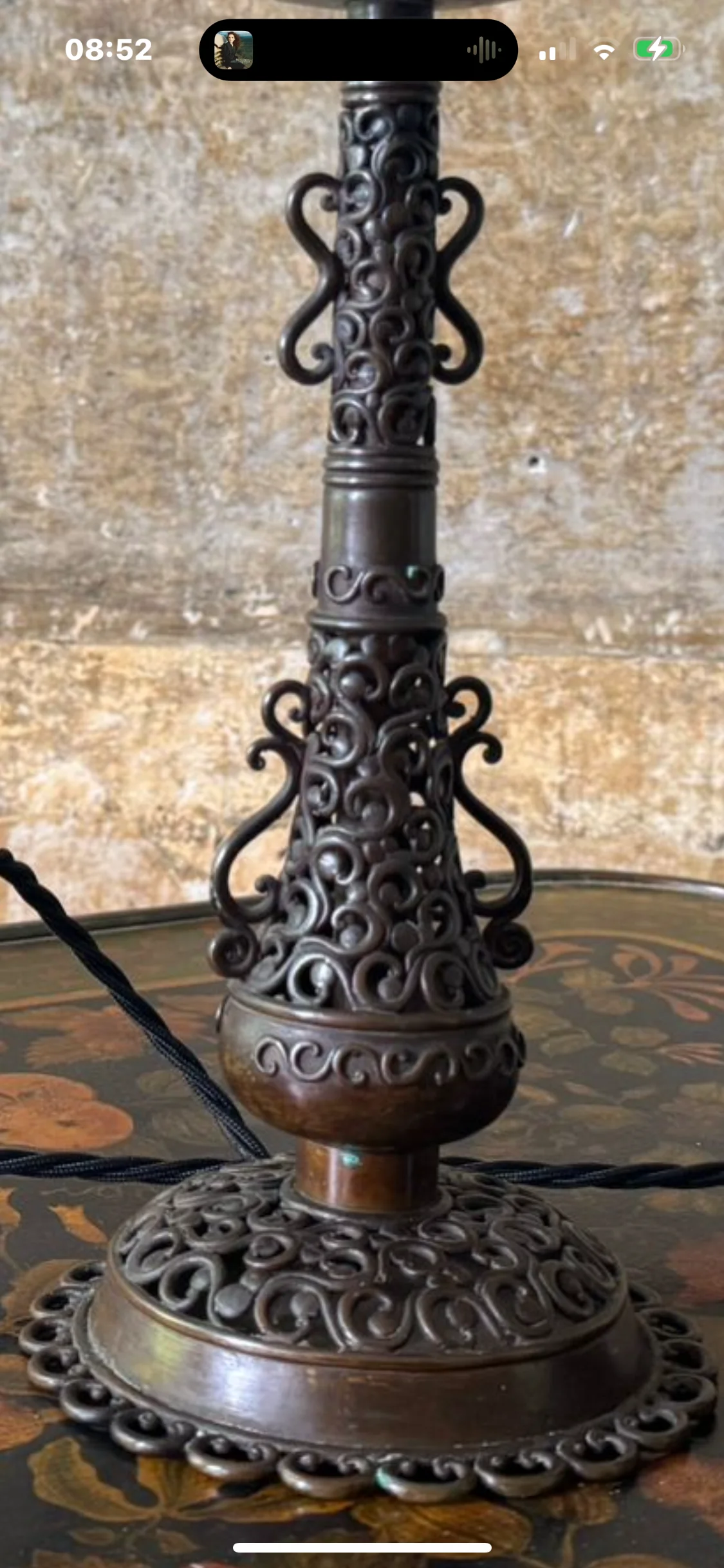 A Pair of Brass Fretwork TableLamps - Image 8