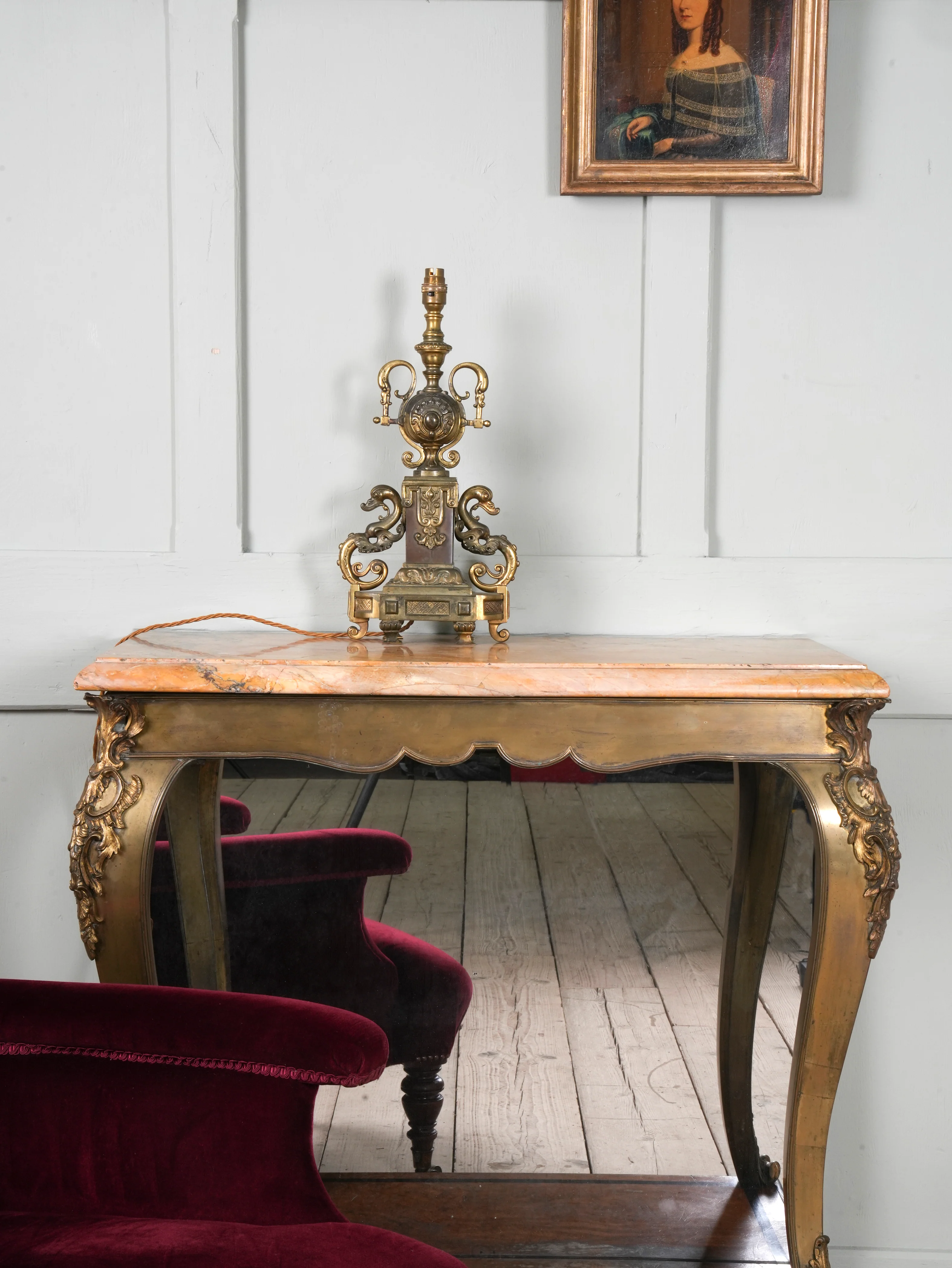 A Gilt Brass & Copper Table Lamp - Image 10