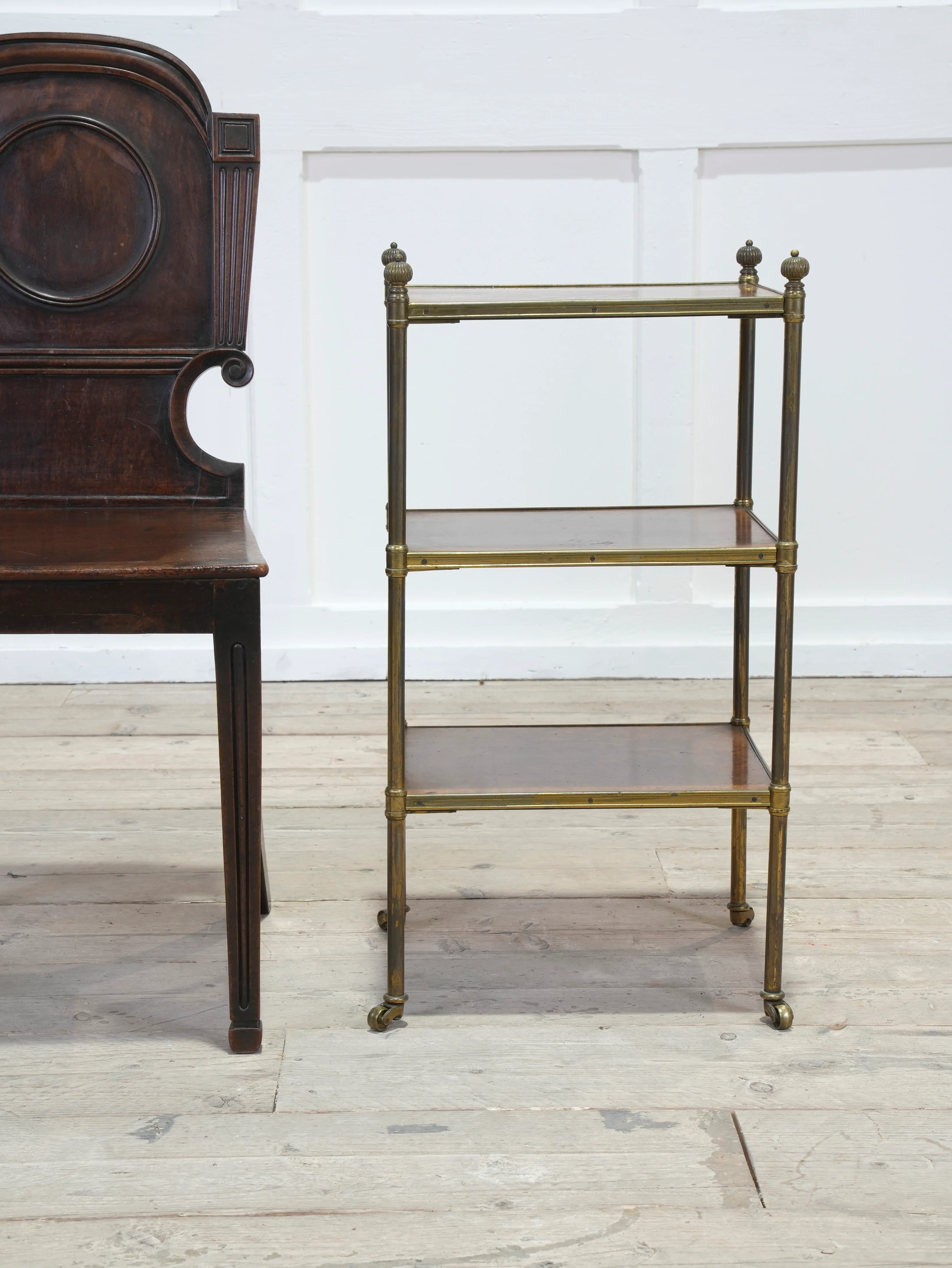 A 19th Century Brass & Walnut Etagere - Image 2