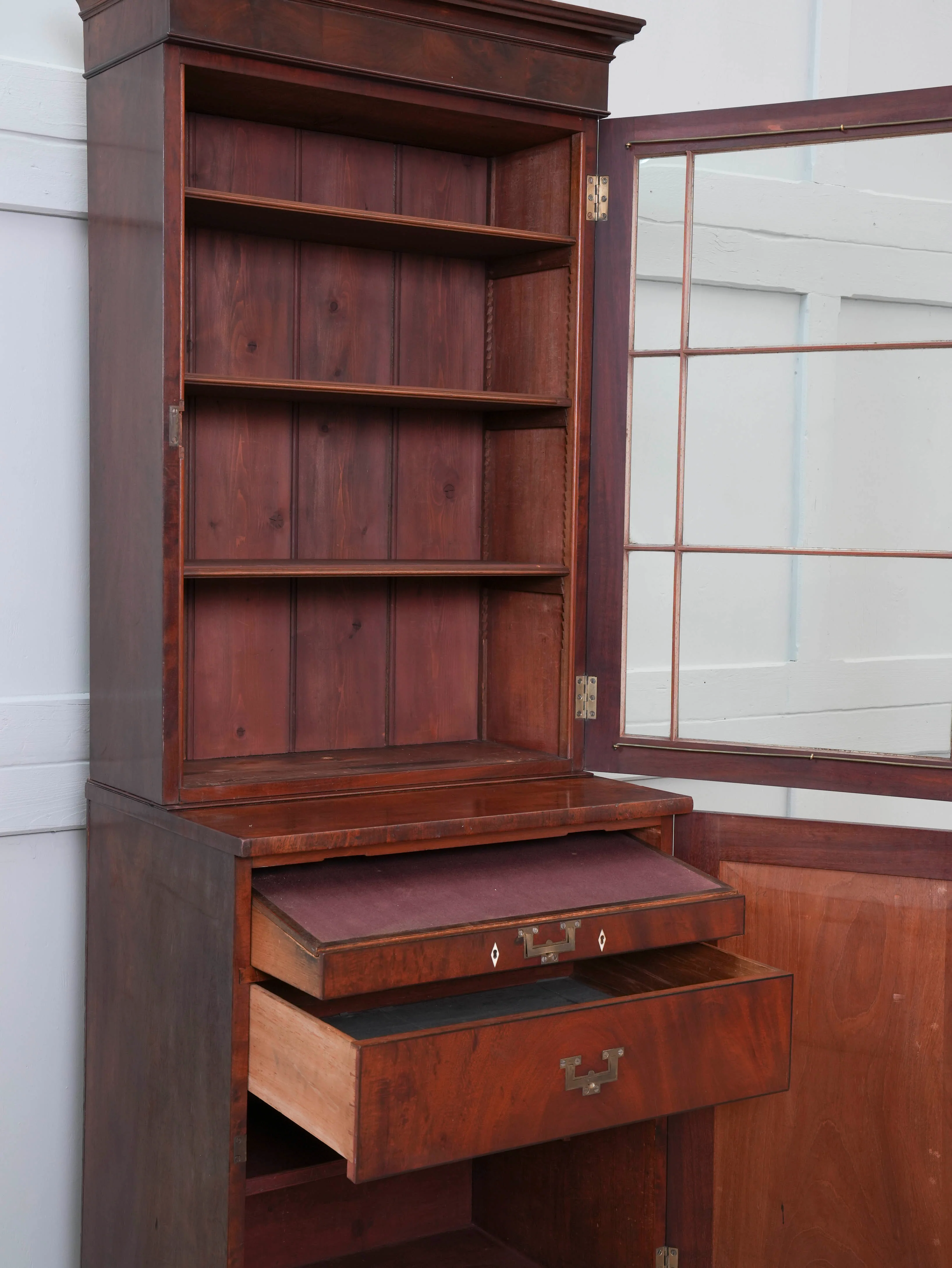 A William IV Mahogany Bureau Bookcase - Image 6