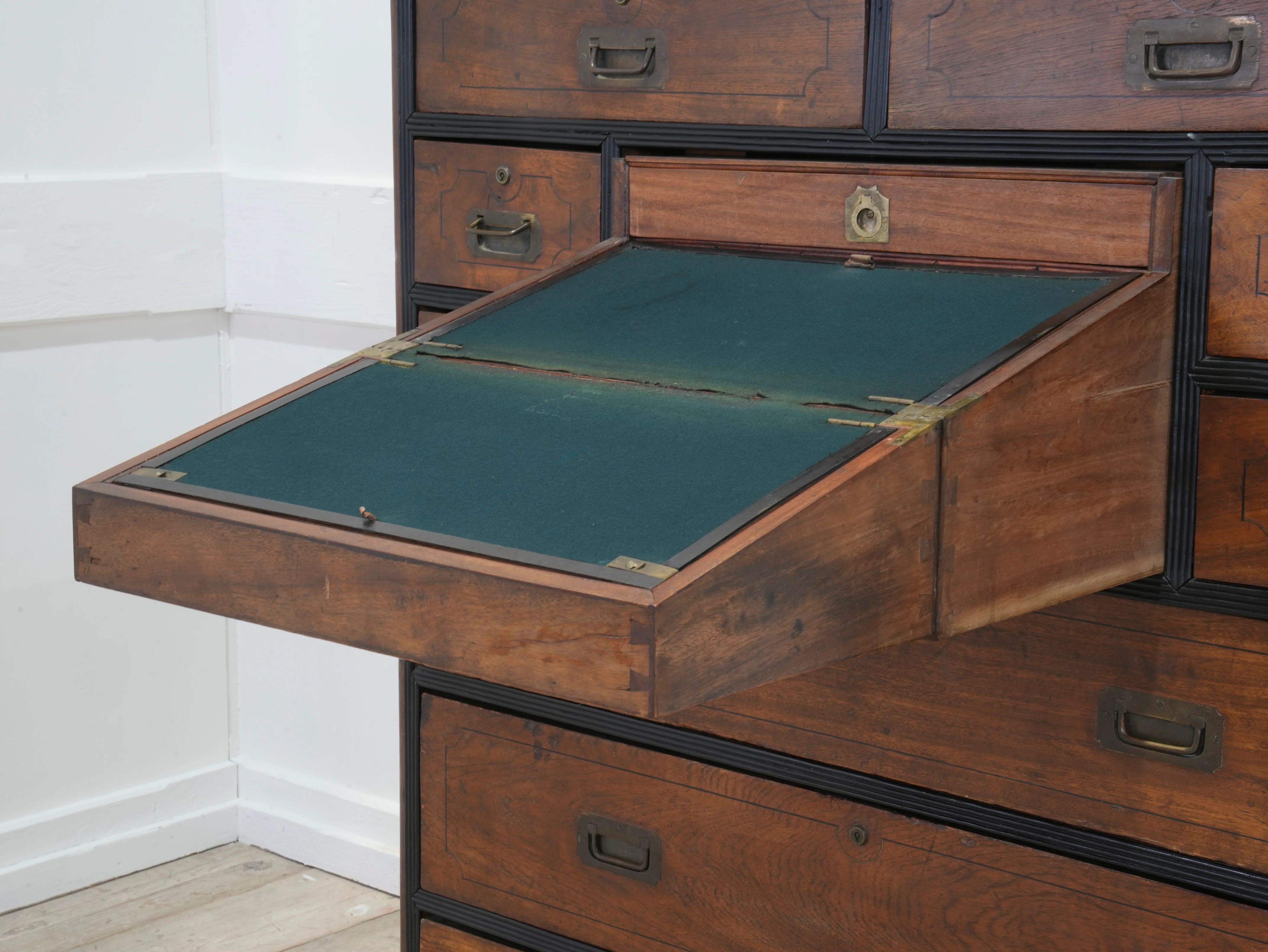 A 19th Century China Trade Secretaire Campaign Chest - Image 5