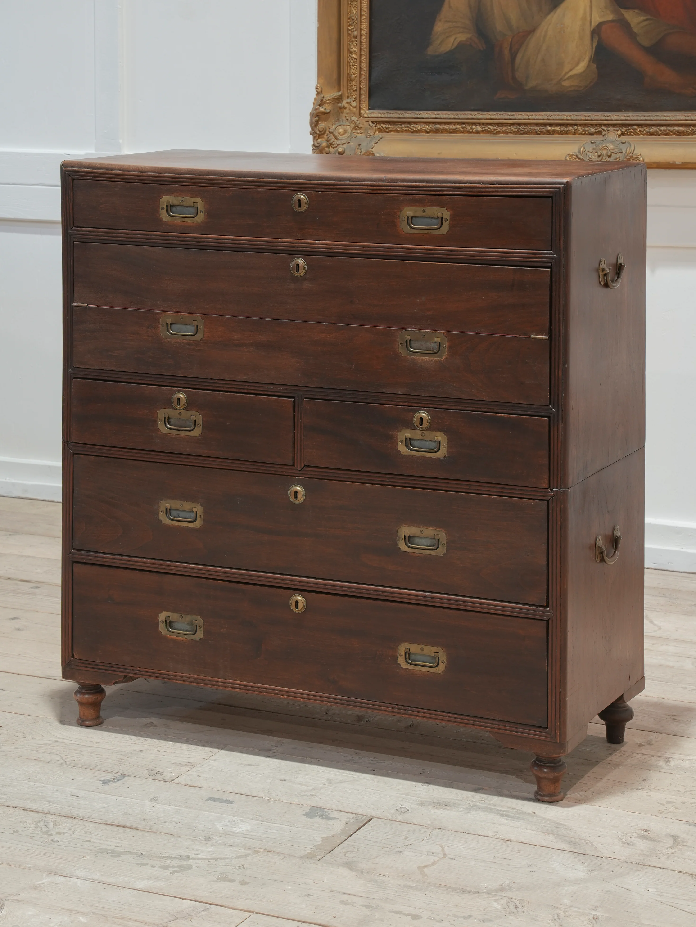A Mid 19th Century Campaign Secretaire Chest - Image 10