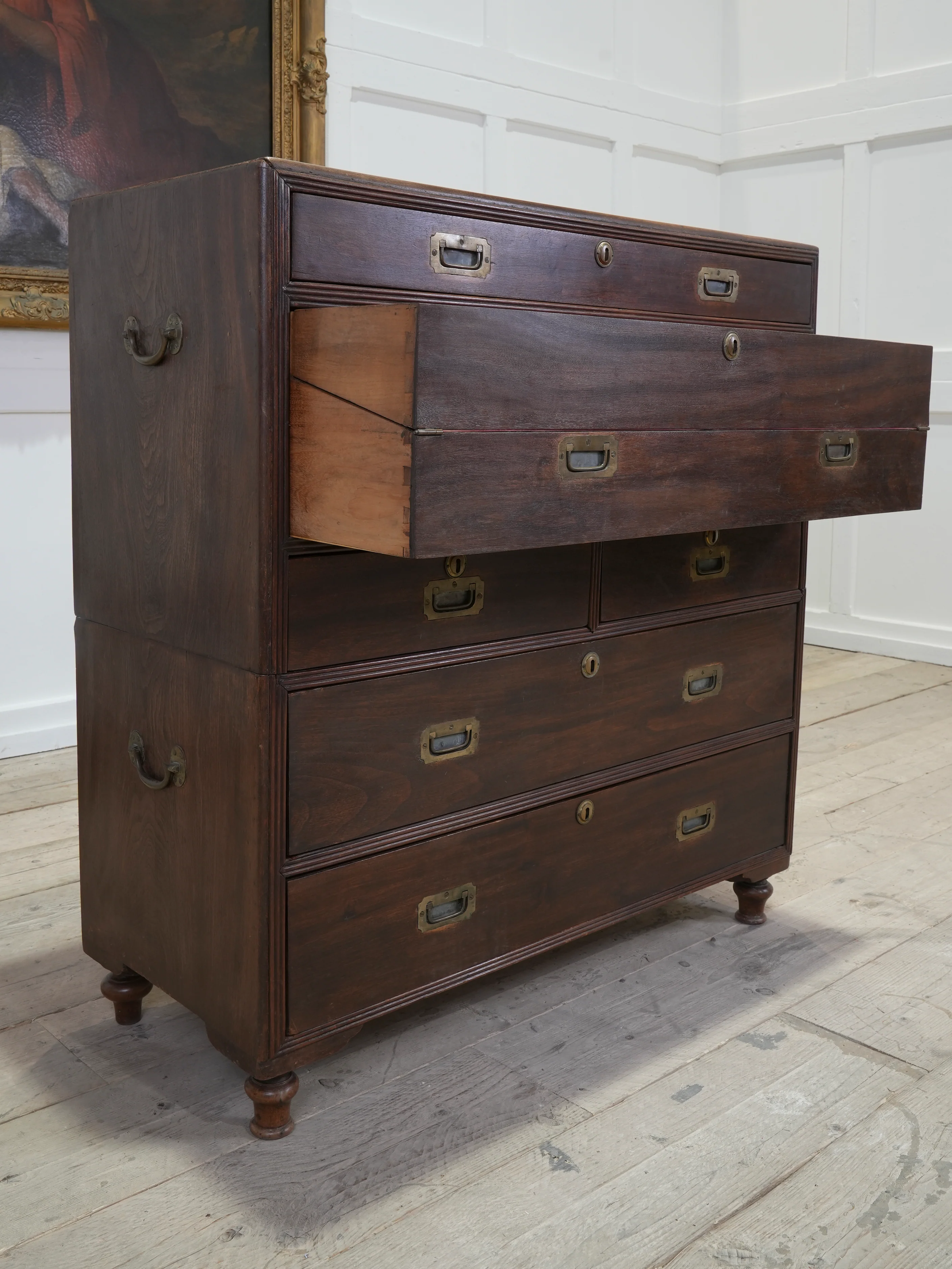 A Mid 19th Century Campaign Secretaire Chest - Image 17