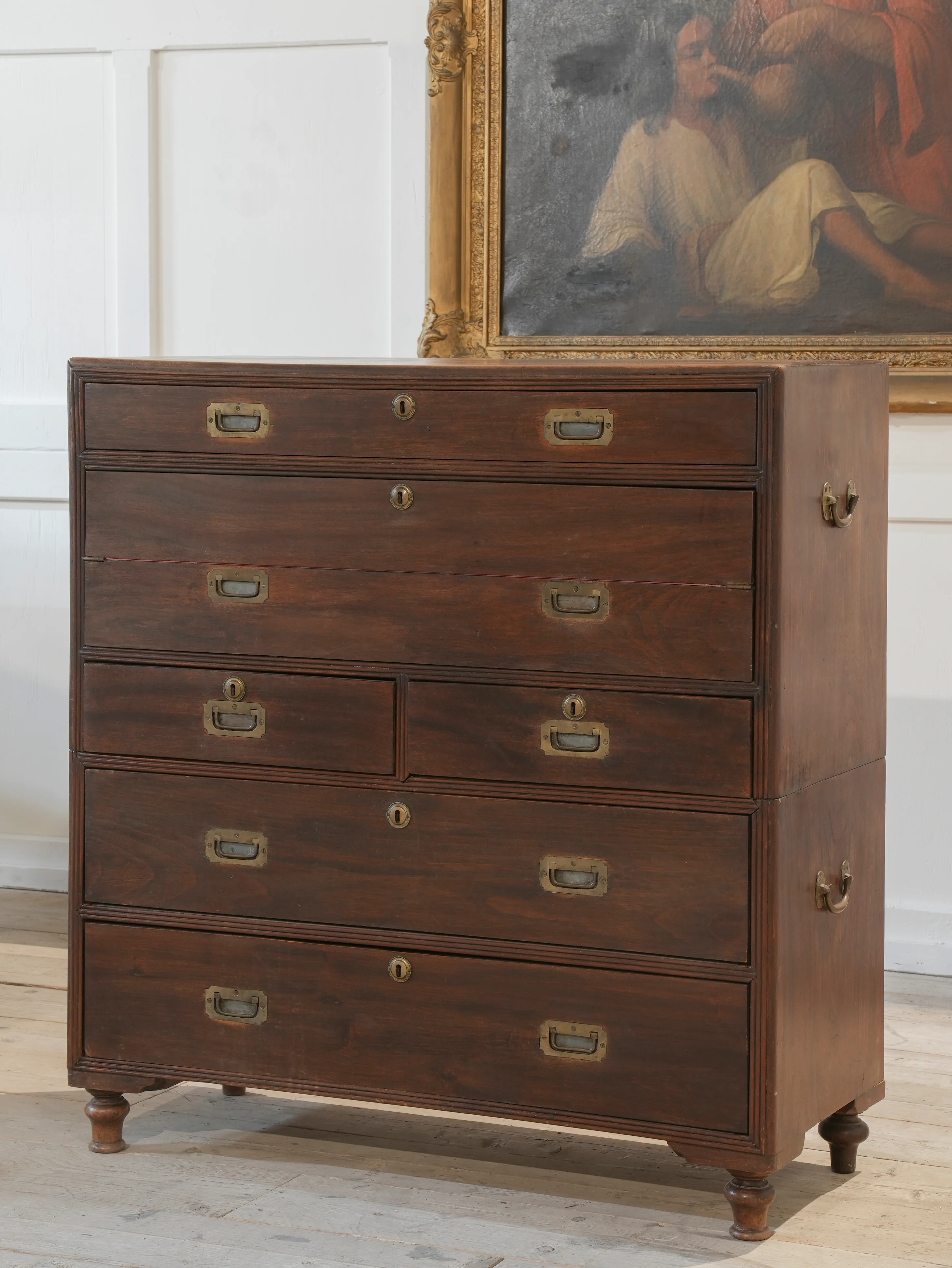A Mid 19th Century Campaign Secretaire Chest - Image 9