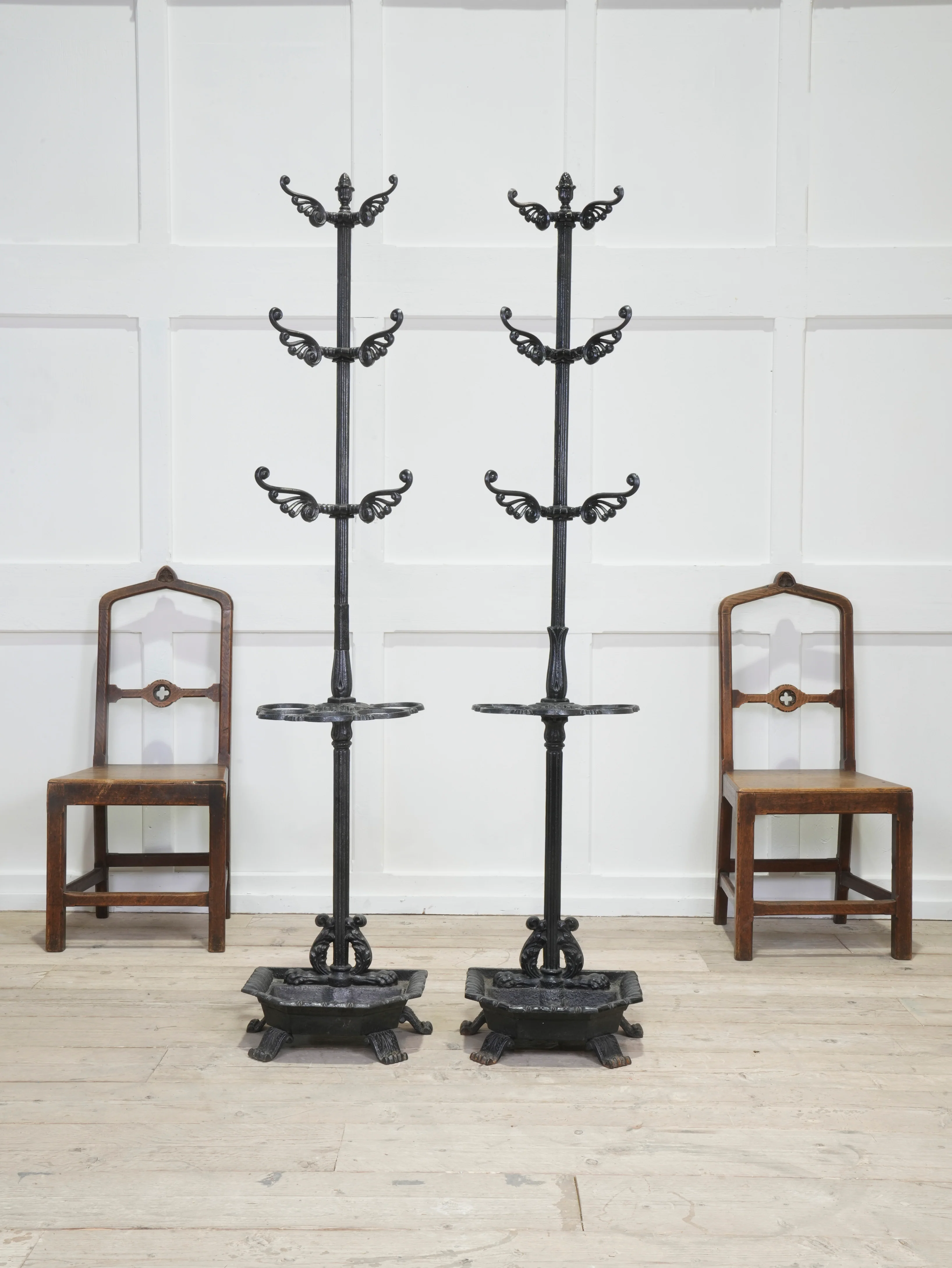 Two Late Regency Cast Iron Hat, Coat & Stick Stands - Image 2