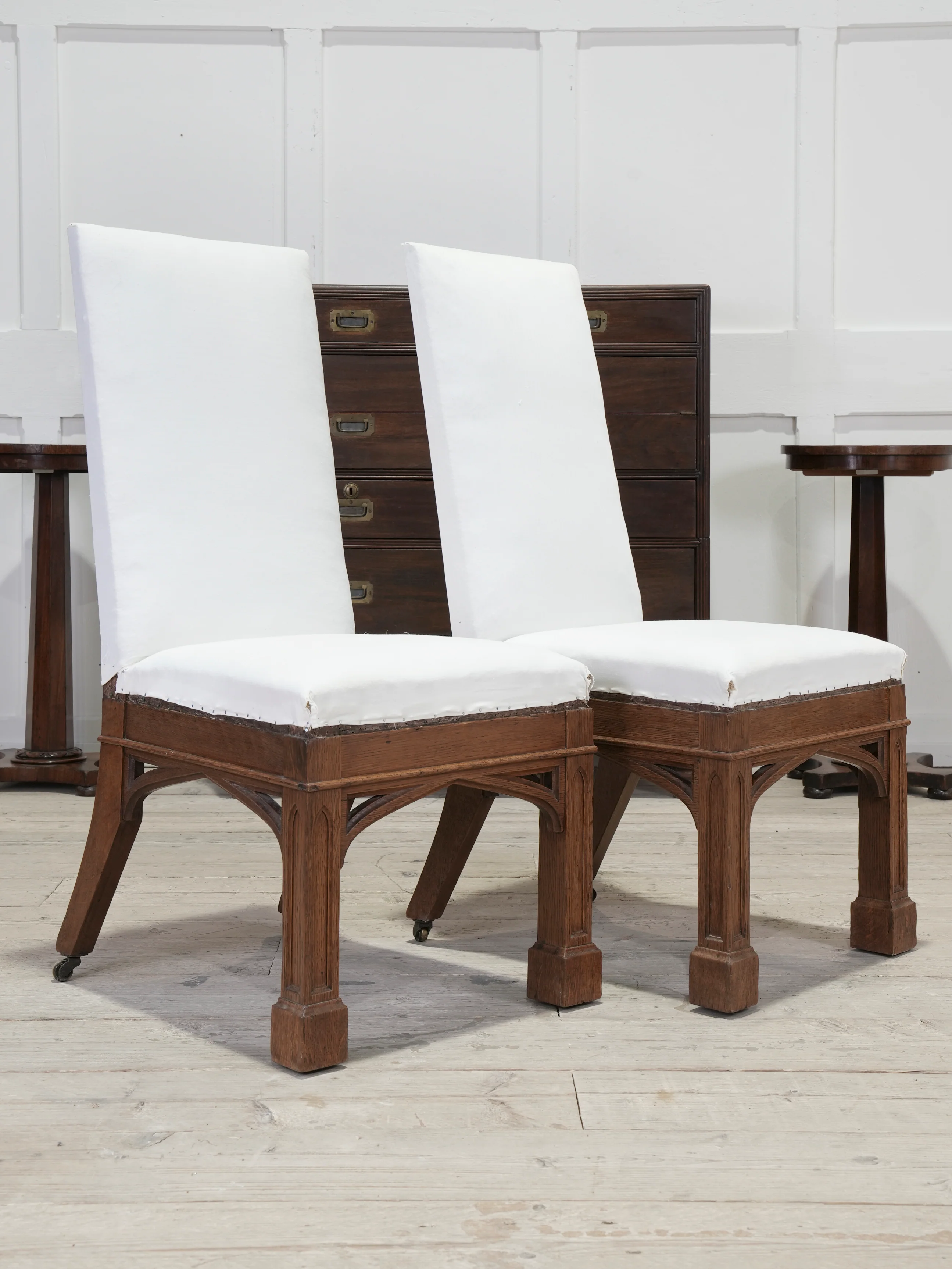 A Pair of Oak Side Chairs in the manner of Owen Jones - Image 4