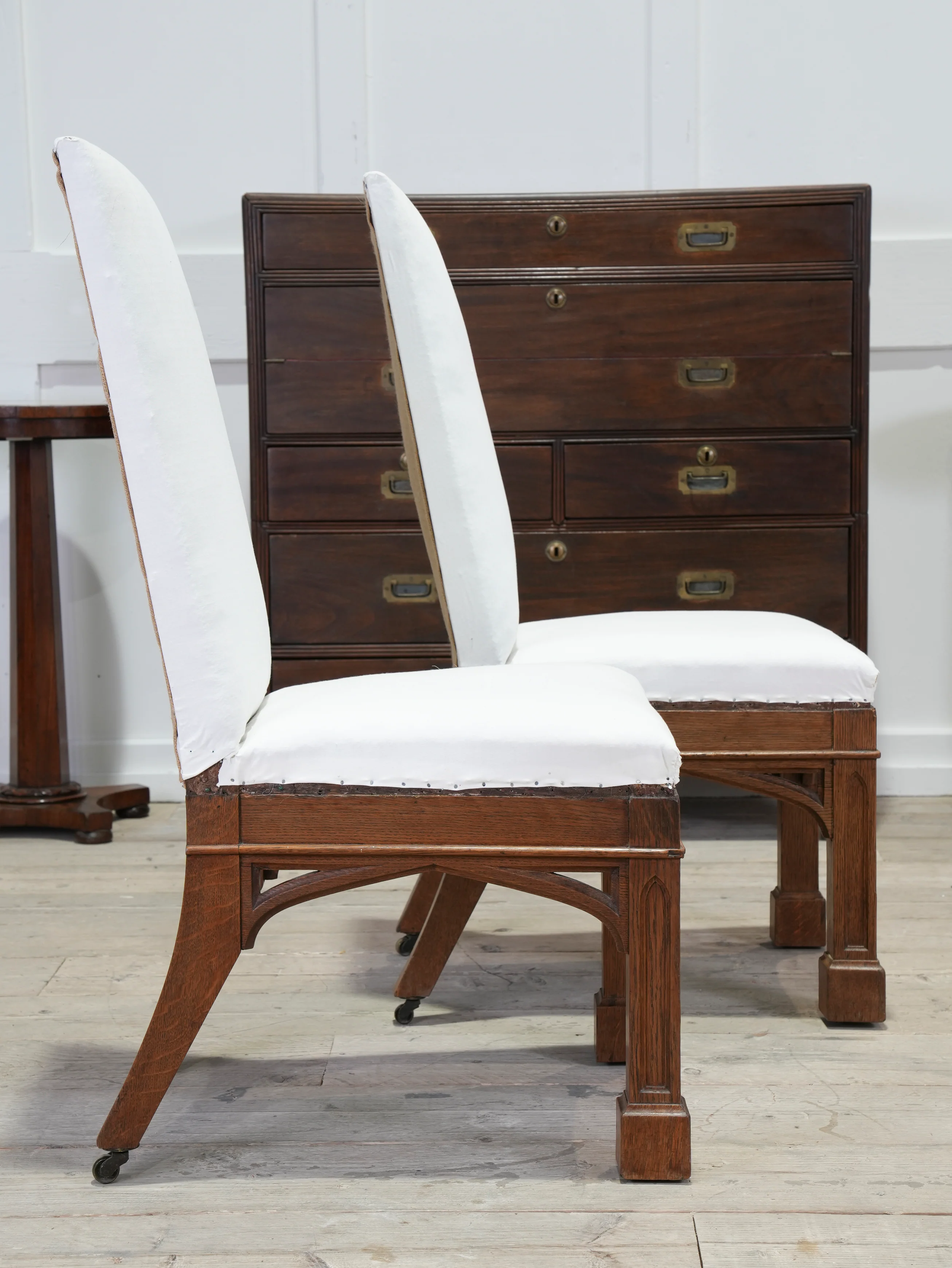 A Pair of Oak Side Chairs in the manner of Owen Jones - Image 6