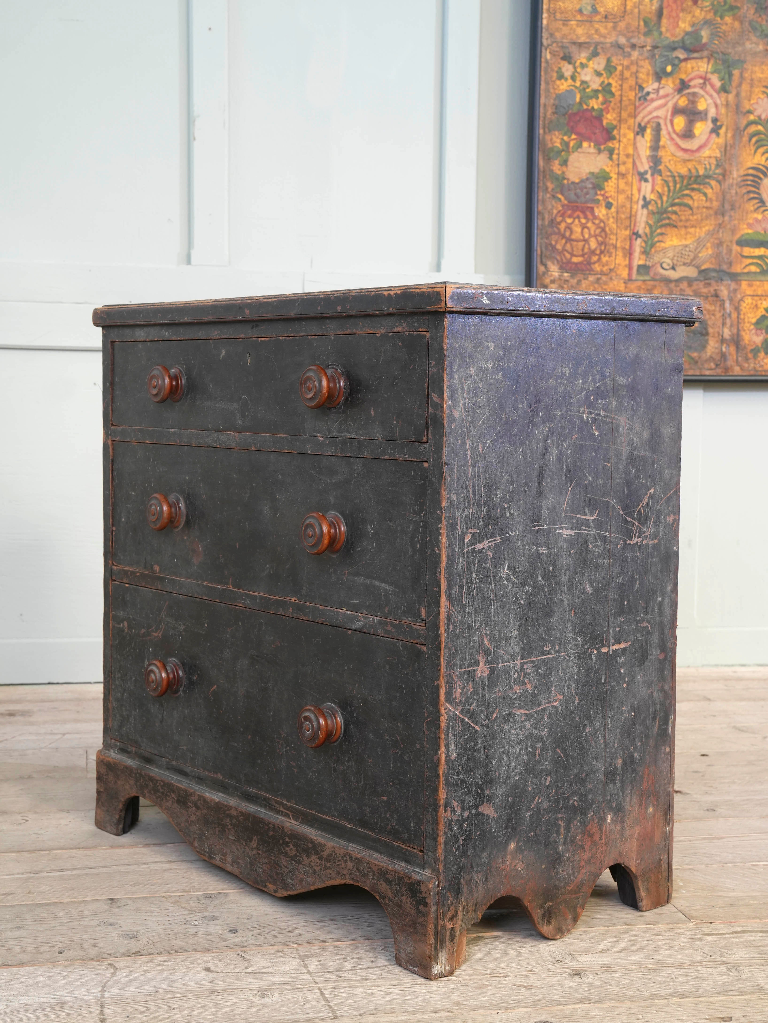 A 19th Century Painted Pine Chest of Drawers - Image 10