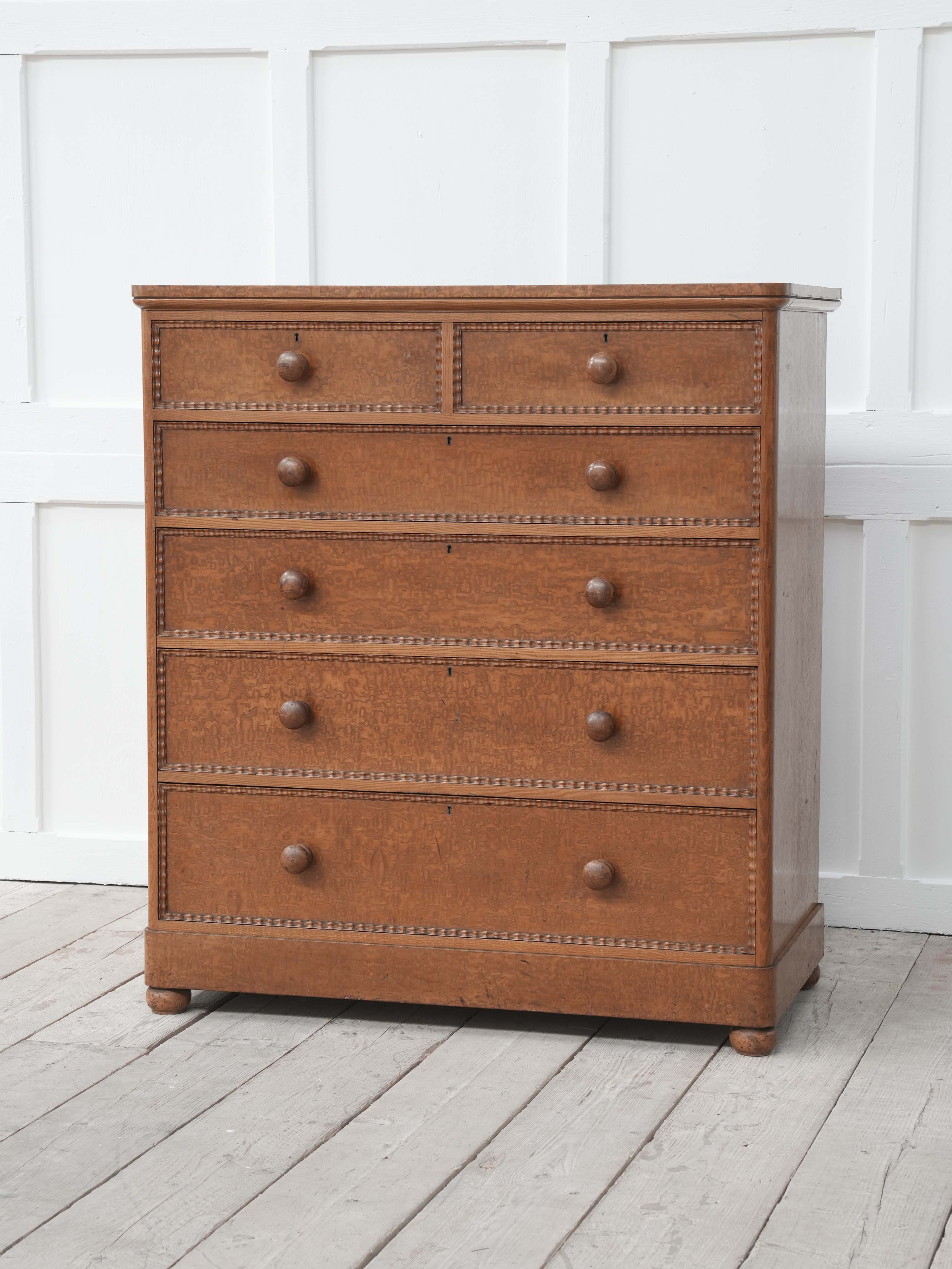 A 19th Century Burr Ash Chest of Drawers - Image 5