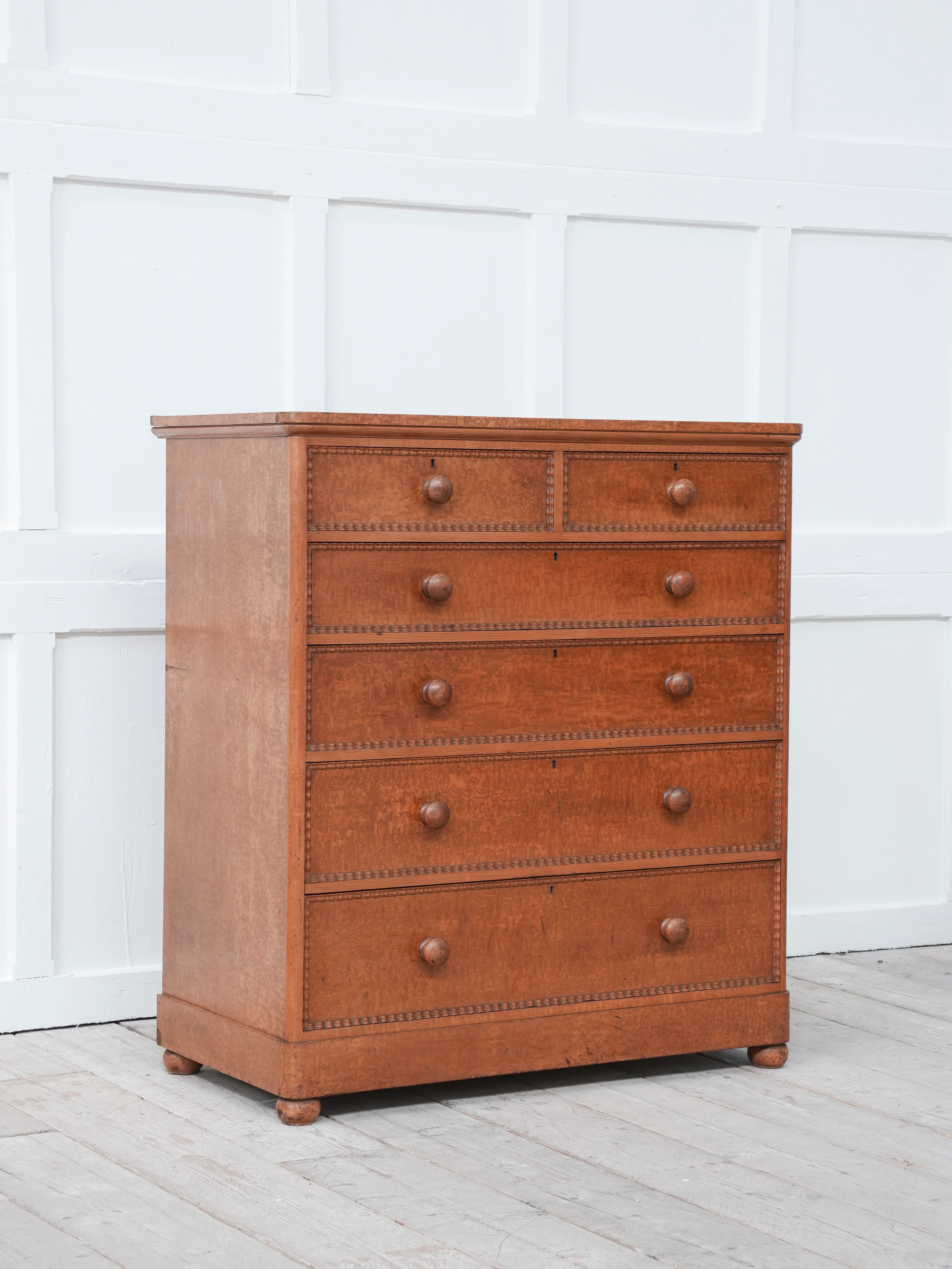 A 19th Century Burr Ash Chest of Drawers - Image 6