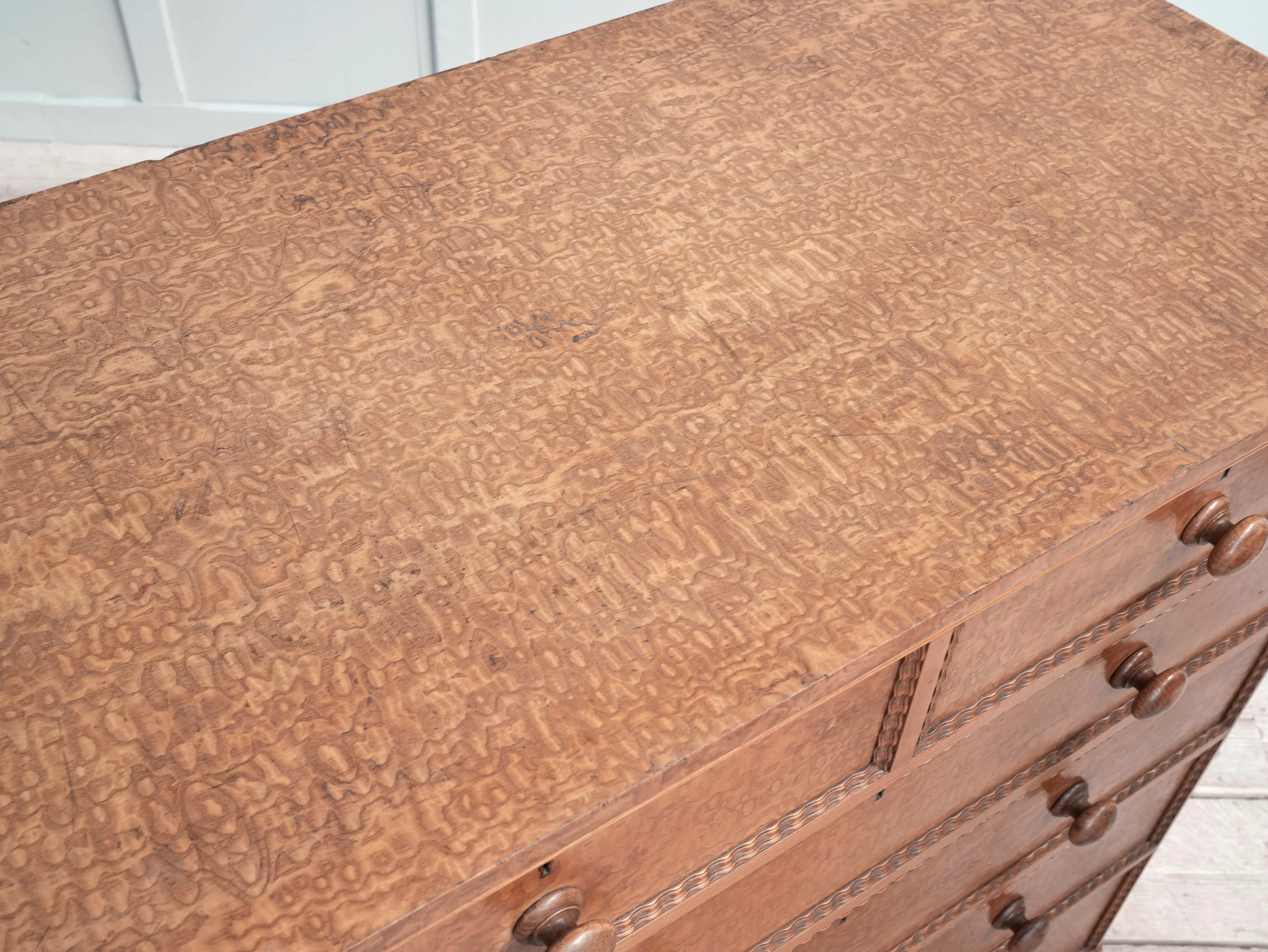A 19th Century Burr Ash Chest of Drawers - Image 7