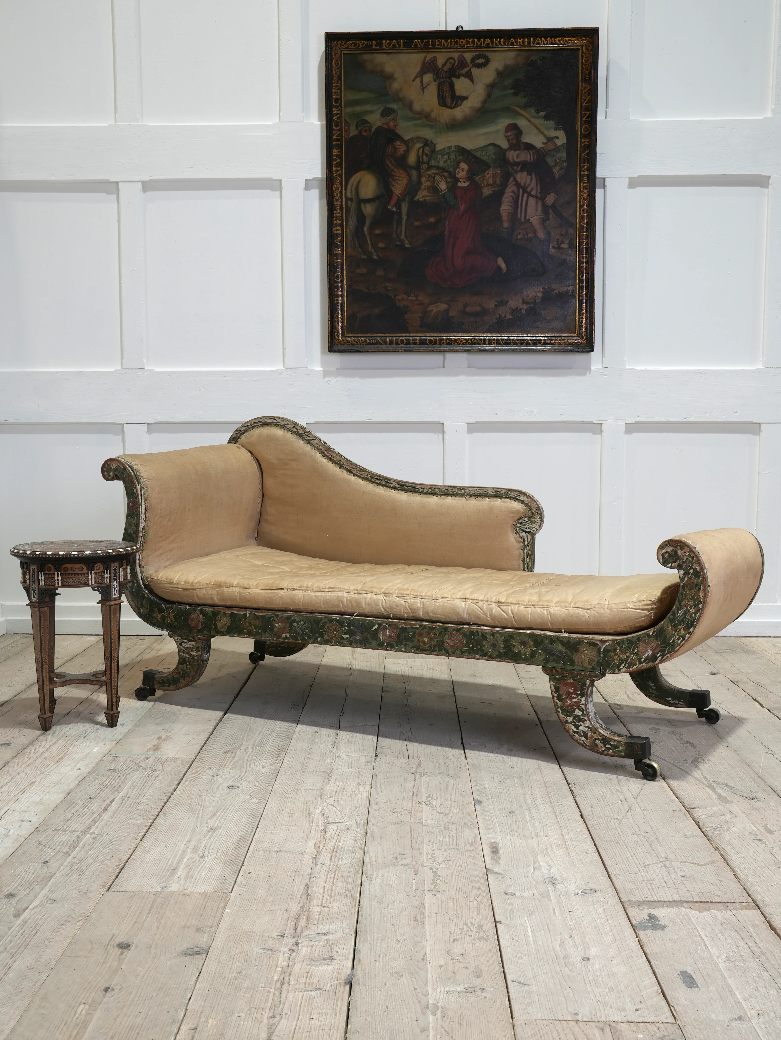 Regency Painted Chaise Longue - Image 2