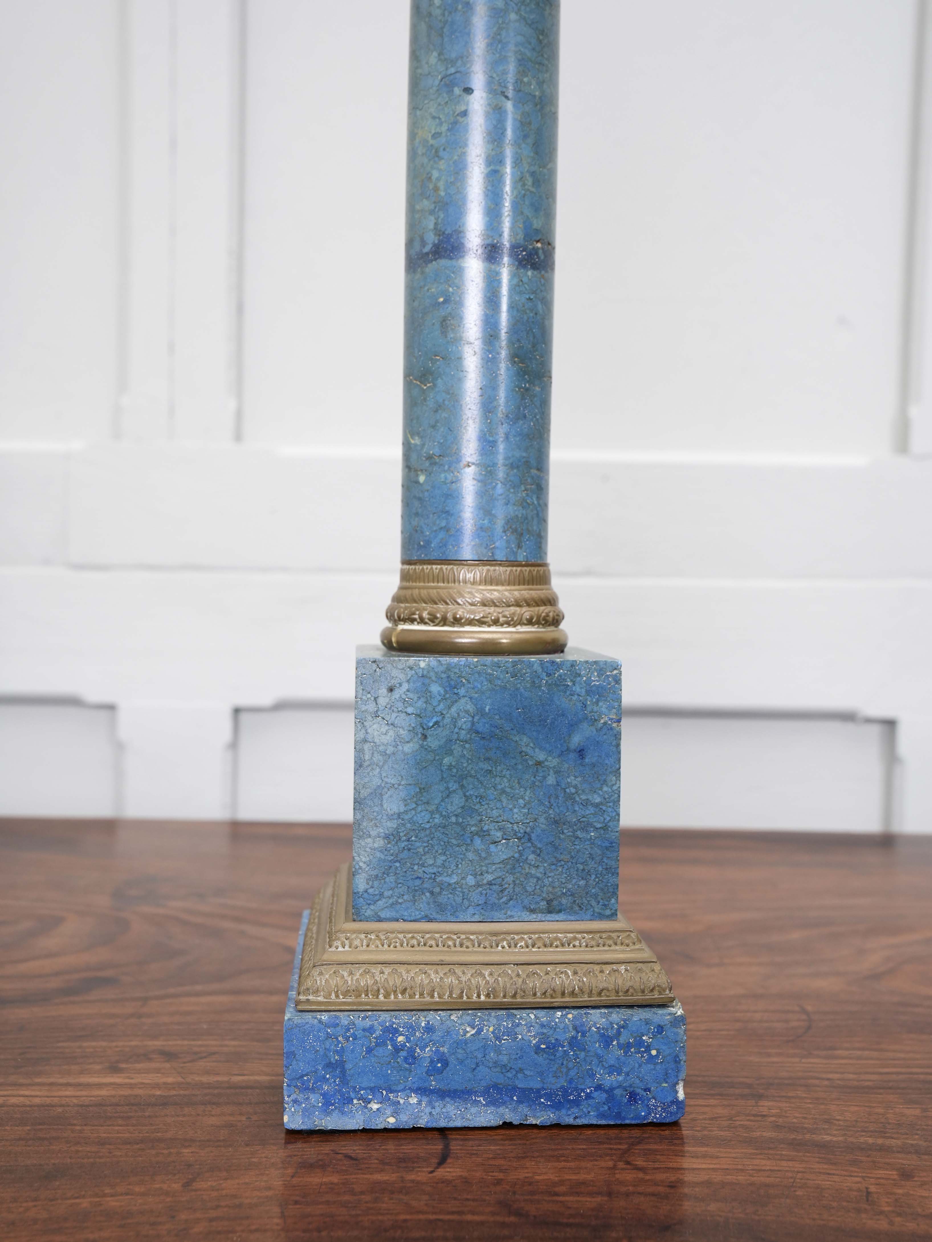 A Blue Marble Column Table Lamp - Image 10