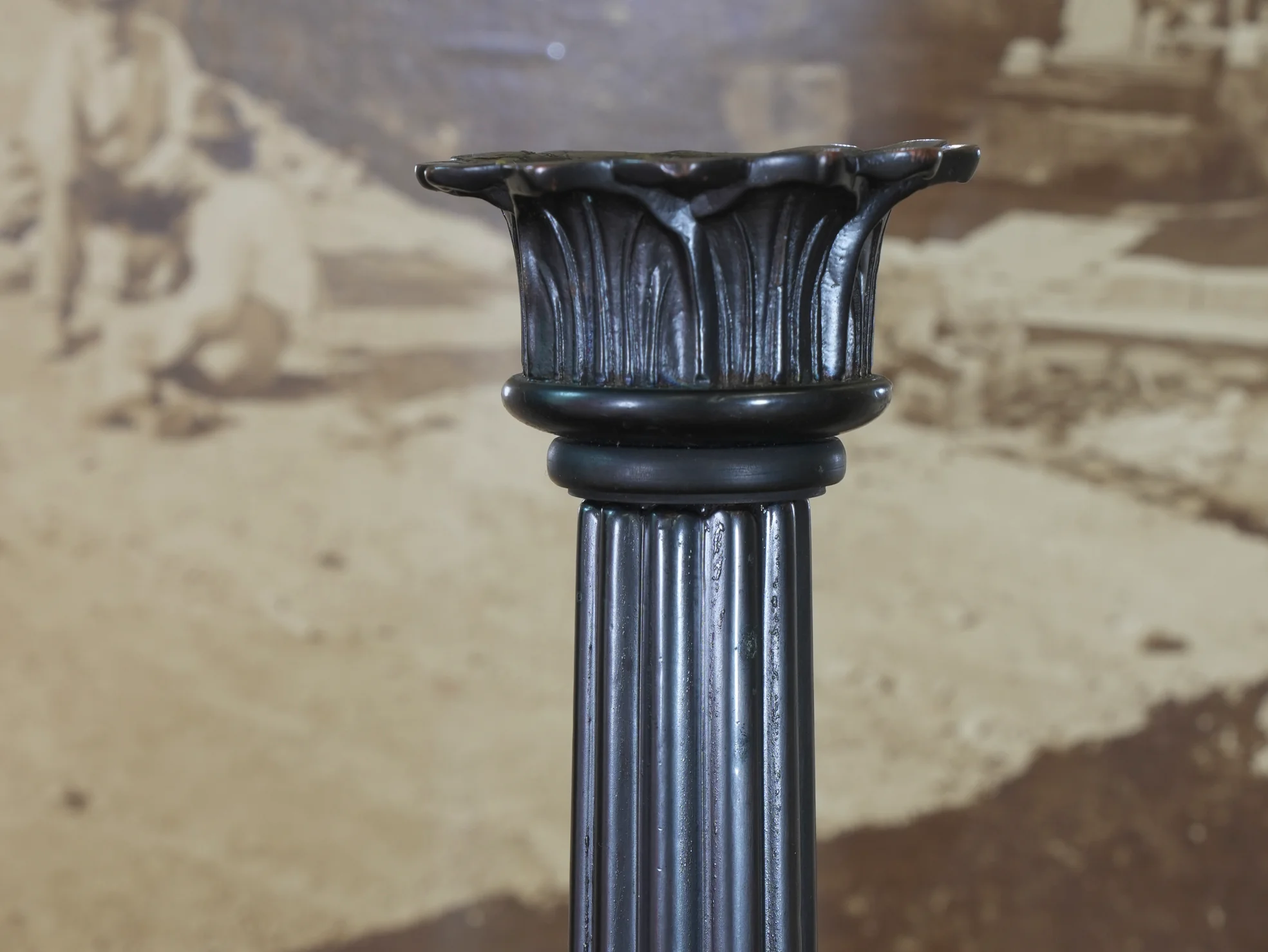 A 19th Century Bronze Neoclassical Column Candlestick - Image 8