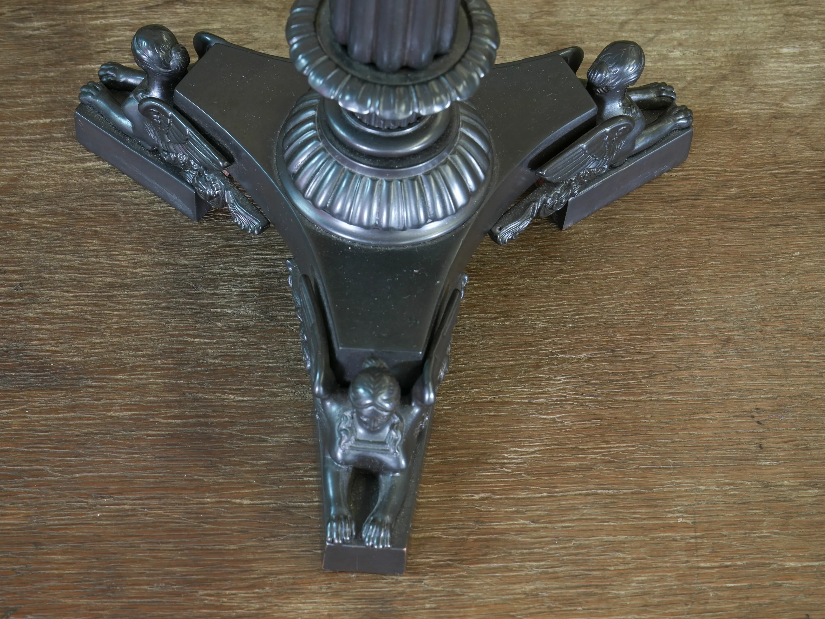 A 19th Century Bronze Neoclassical Column Candlestick - Image 9
