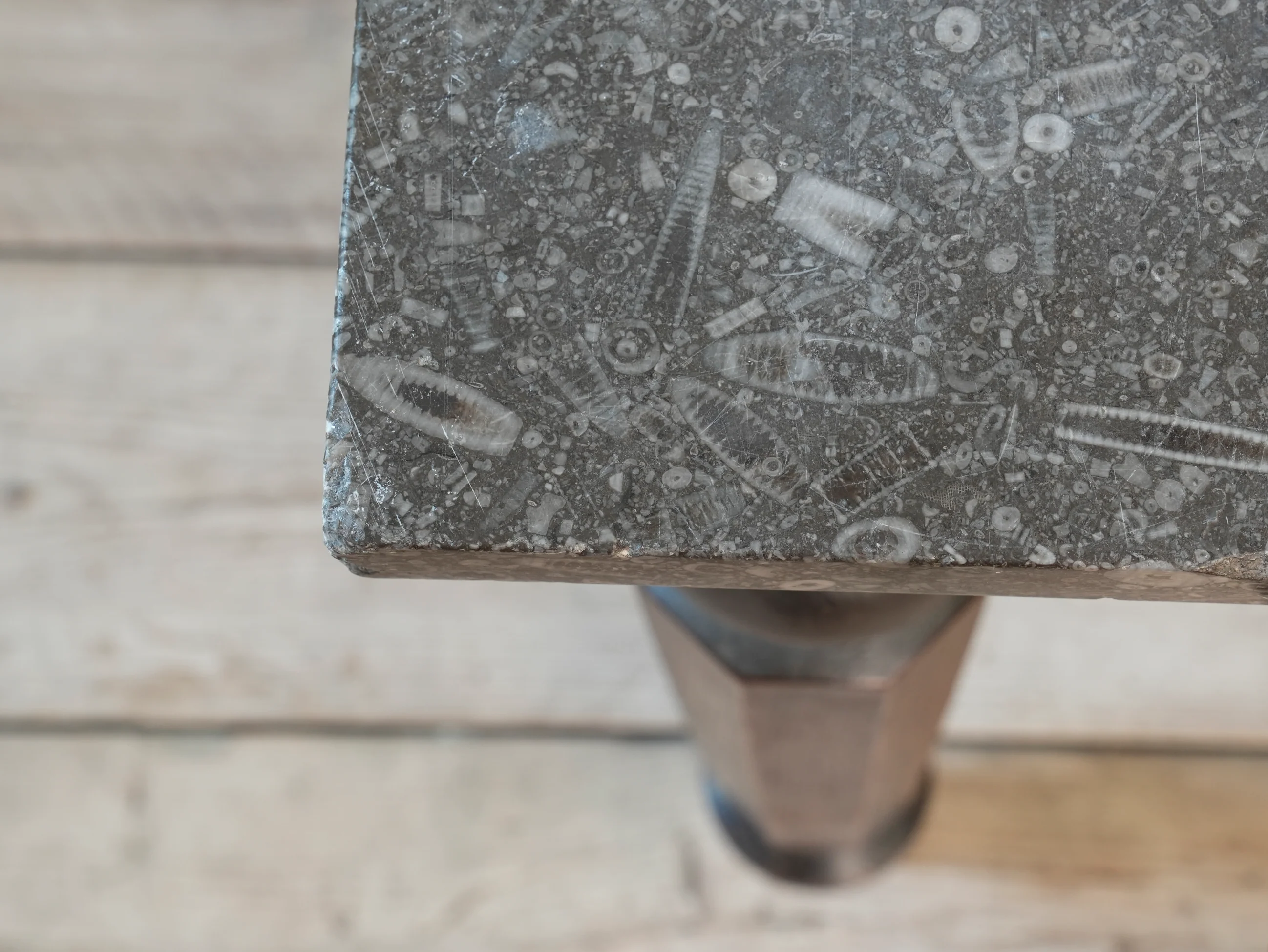 A 19thC Oak & Fossil Marble Console Table - Image 15