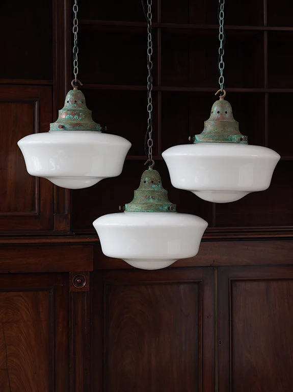 The Capel Bach Opaline Glass Pendant in Verdigris - Image 3