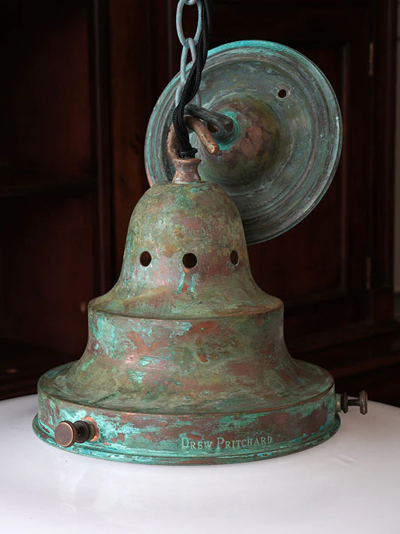 The Capel Bach Opaline Glass Pendant in Verdigris - Image 5