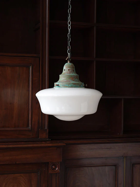 The Capel Bach Opaline Glass Pendant in Verdigris - Image 7