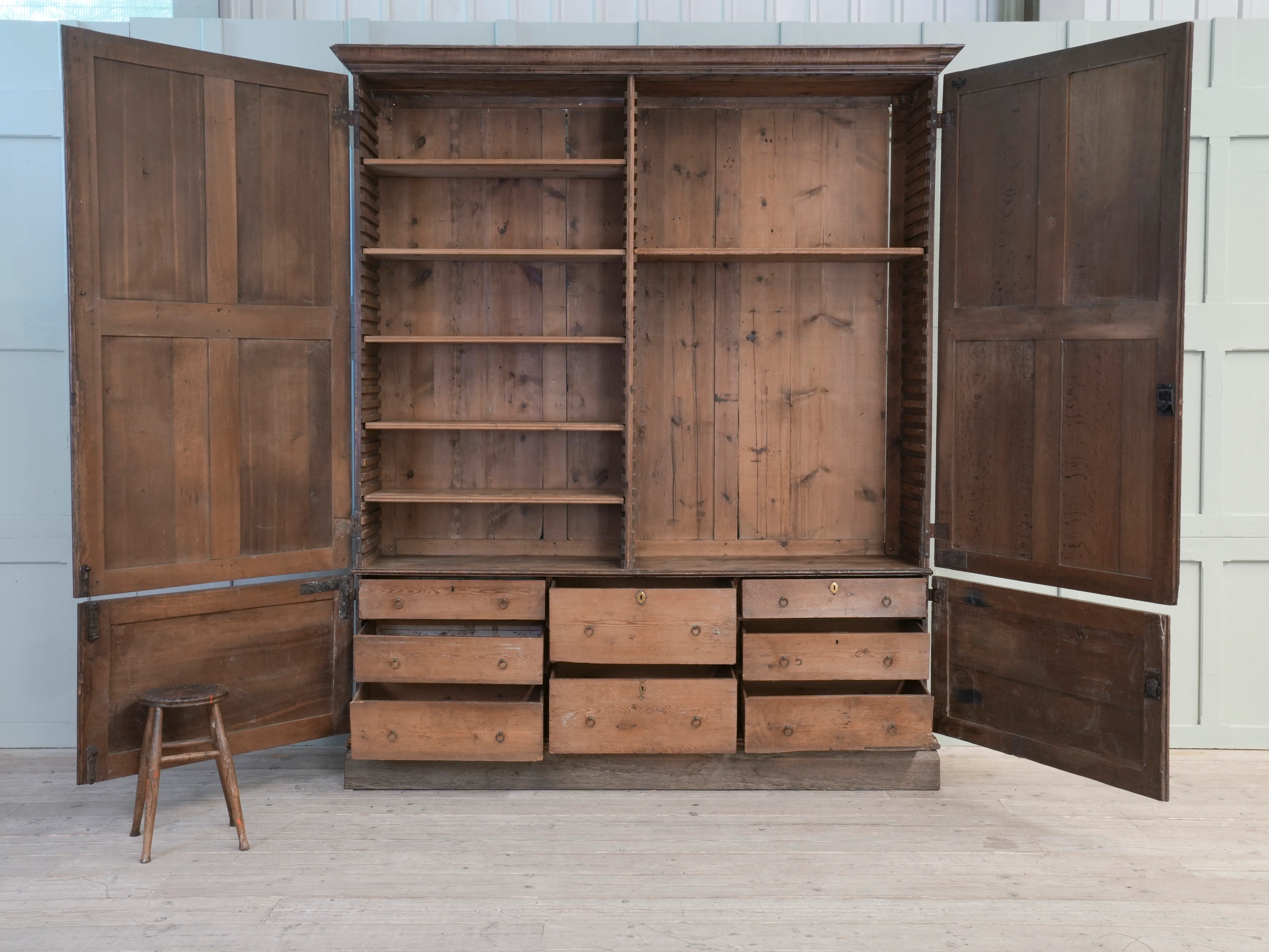 A George II Oak Housekeepers Cupboard - Image 10