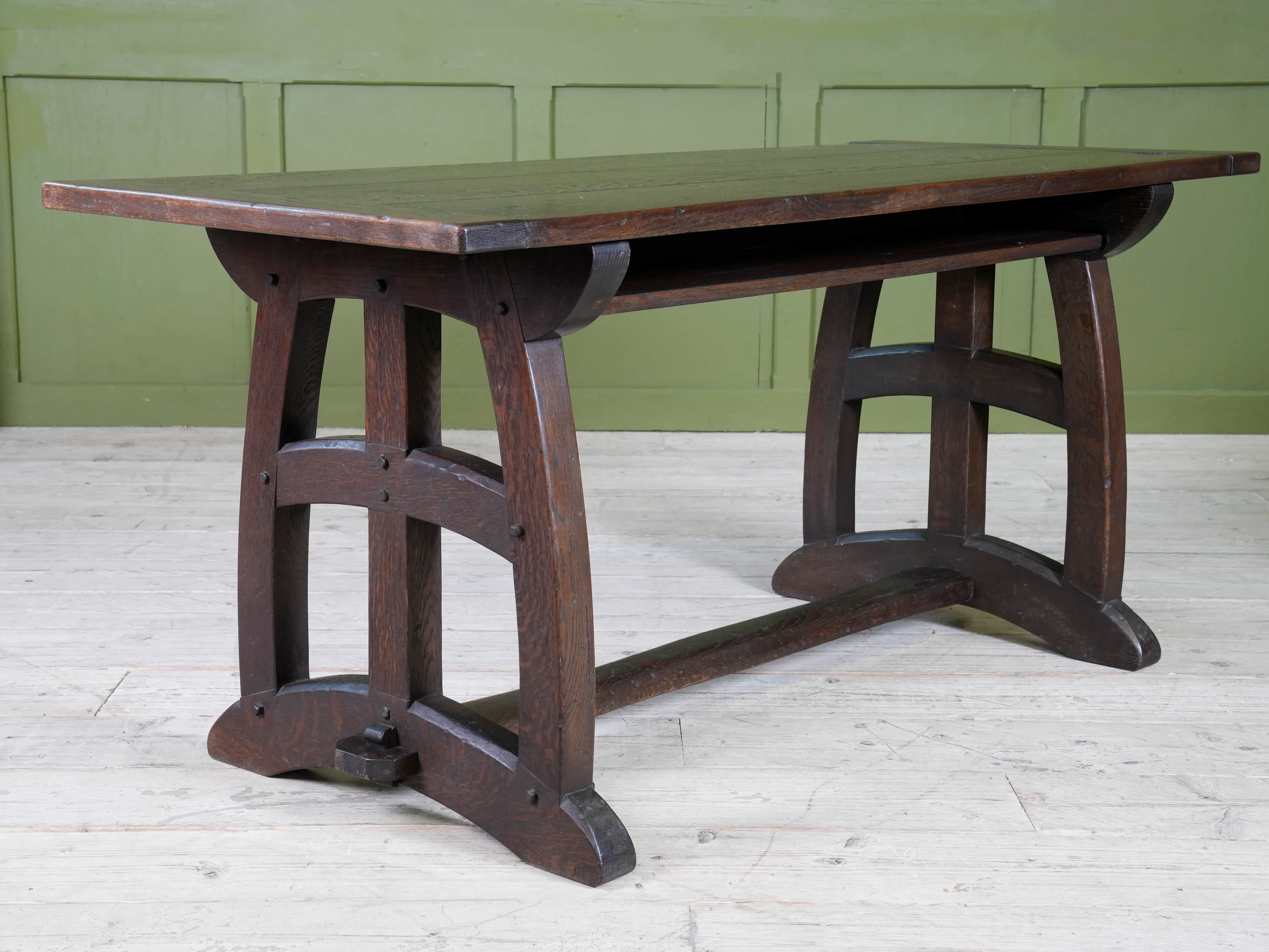 A Dark Oak Arts & Crafts Refectory Table - Image 3