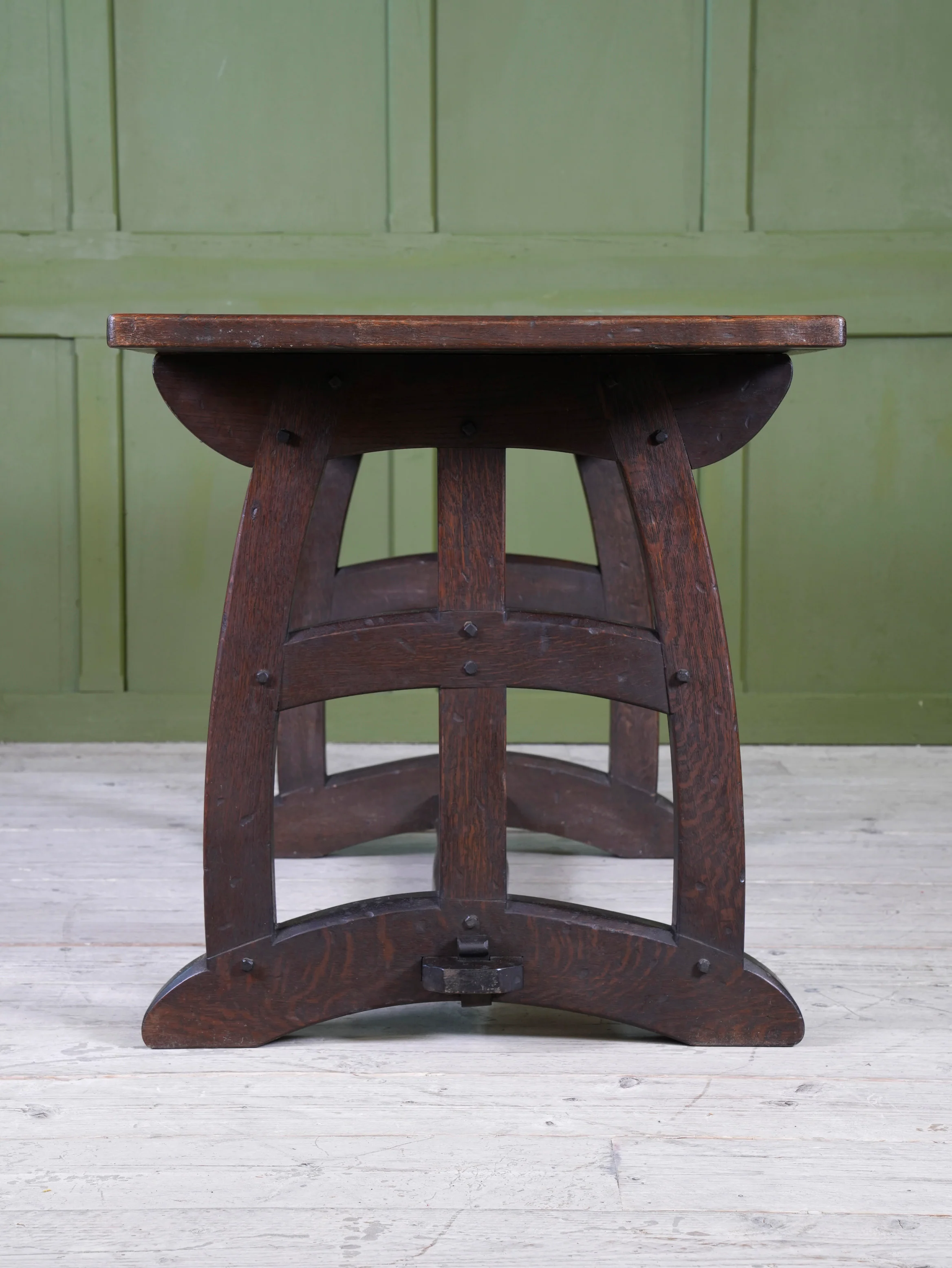 A Dark Oak Arts & Crafts Refectory Table - Image 5