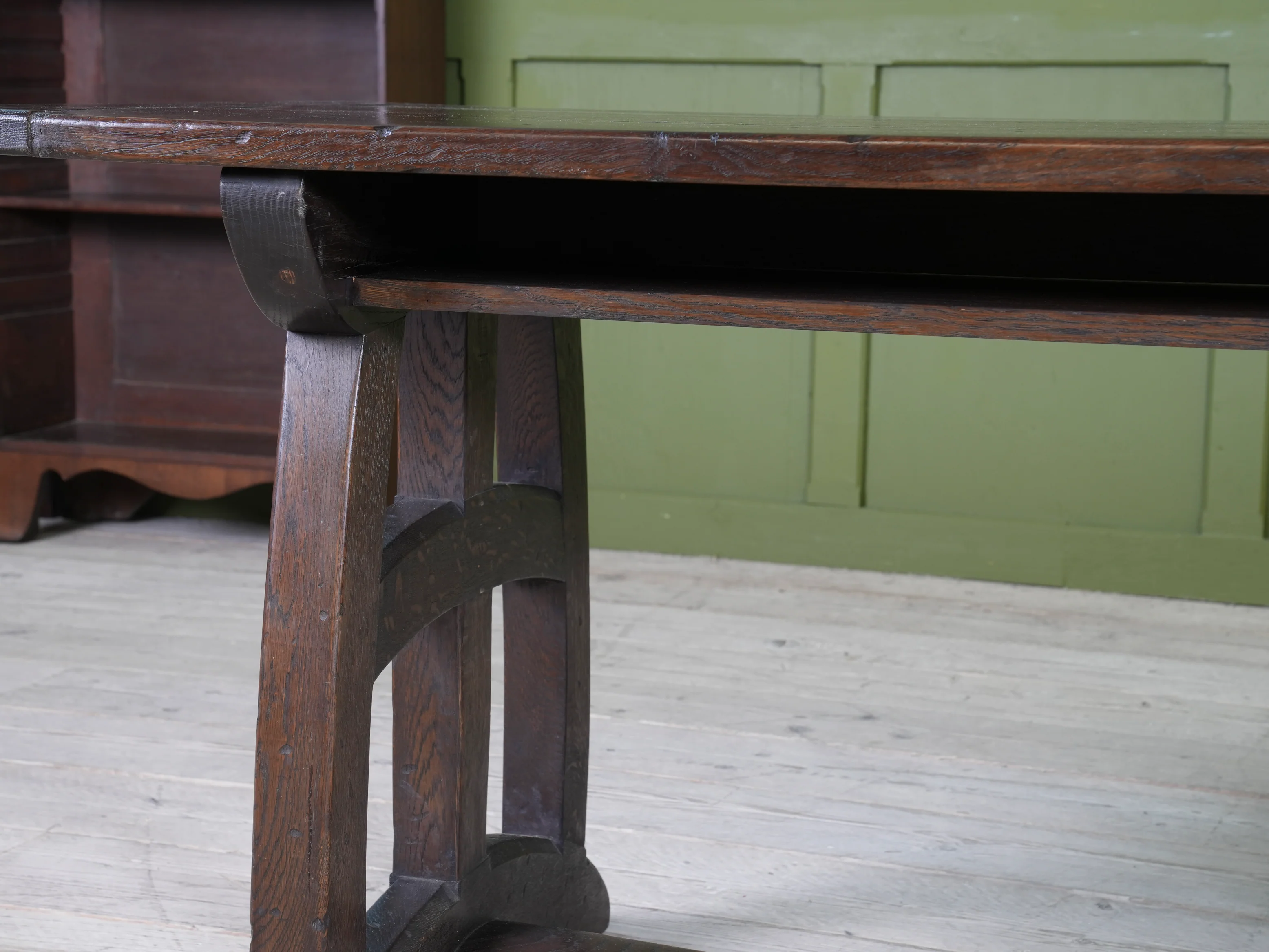 A Dark Oak Arts & Crafts Refectory Table - Image 6