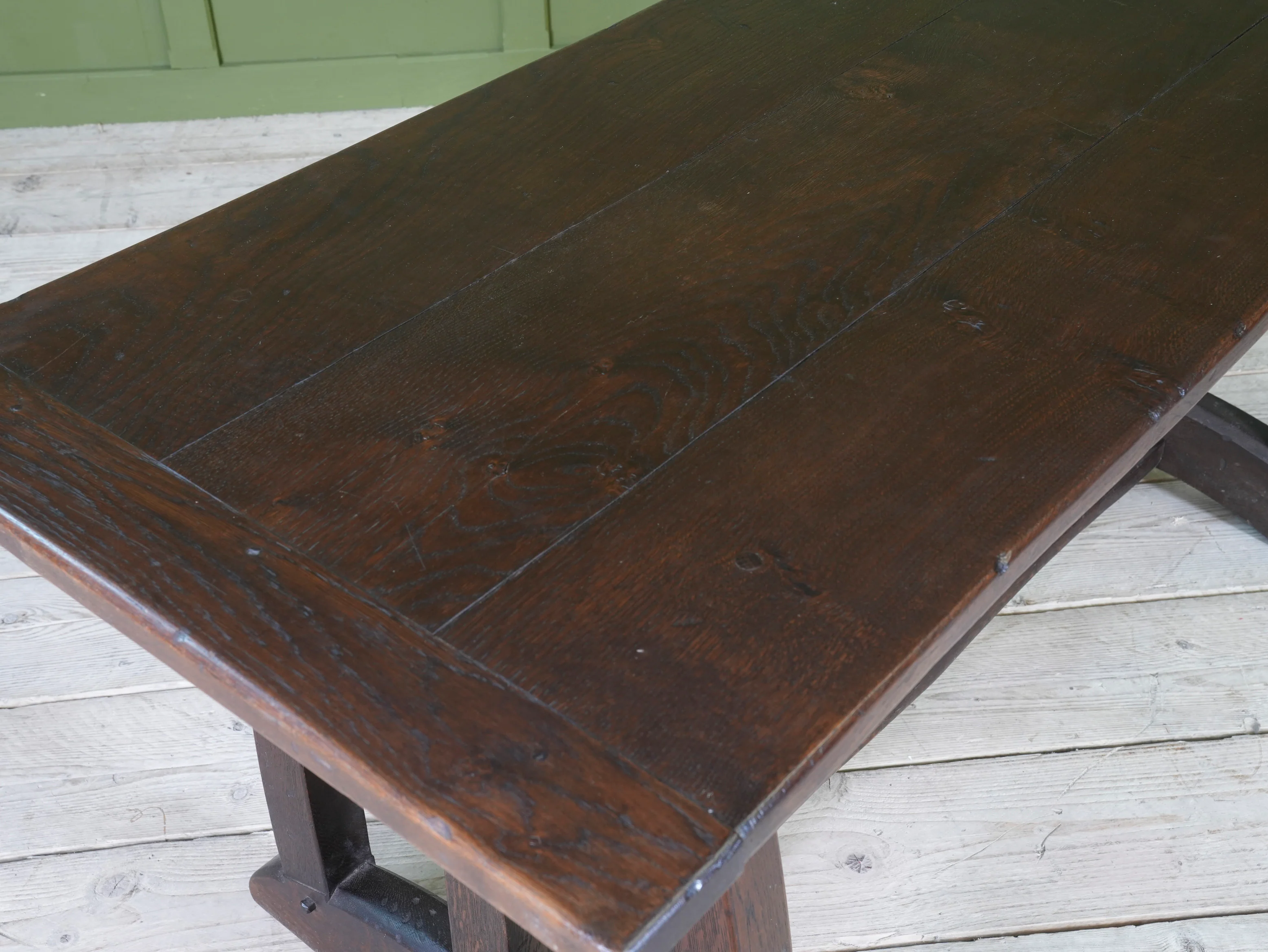 A Dark Oak Arts & Crafts Refectory Table - Image 7