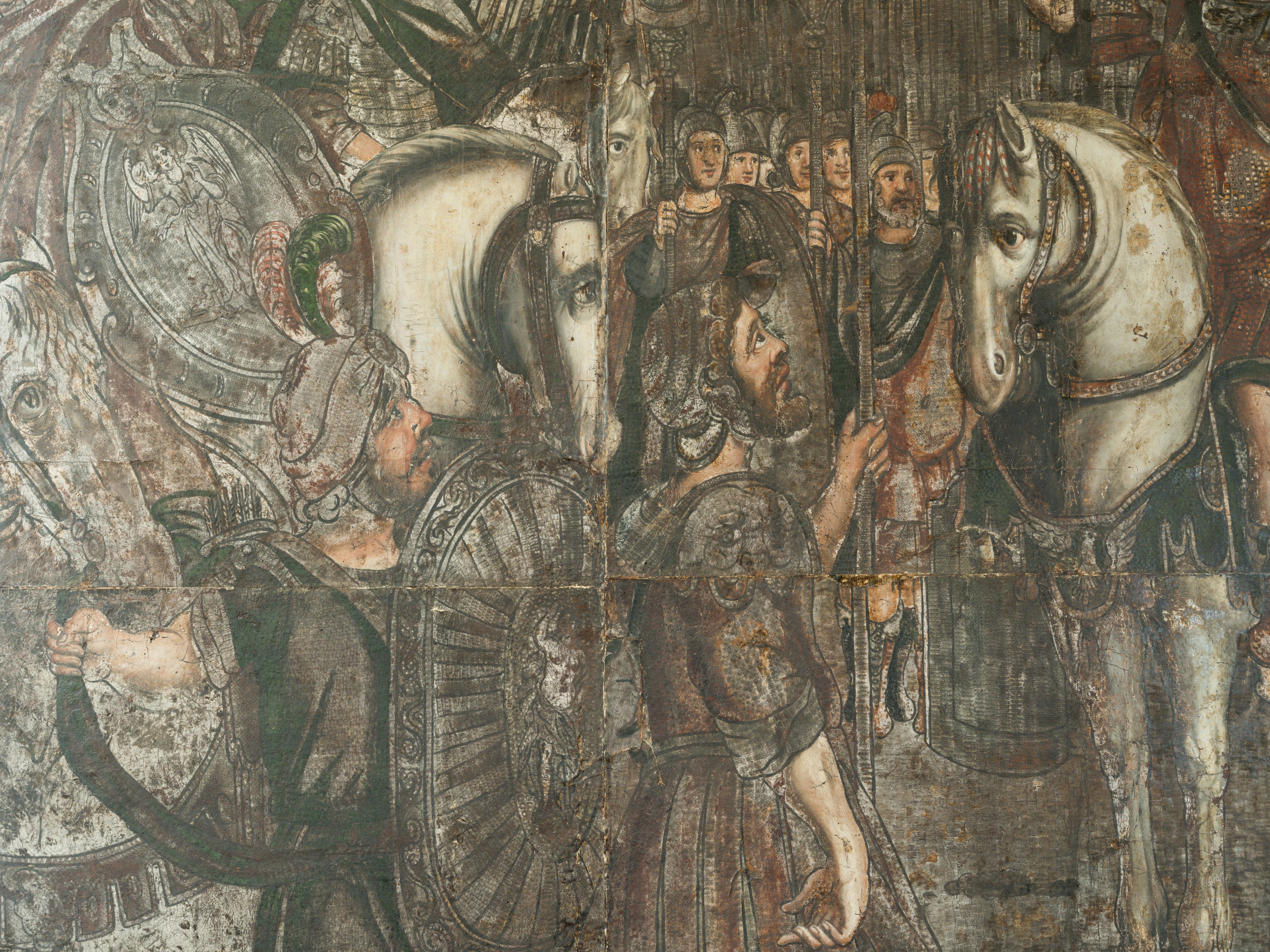 18th Century Oil on Leather "The Battle of Cannae" - Image 11